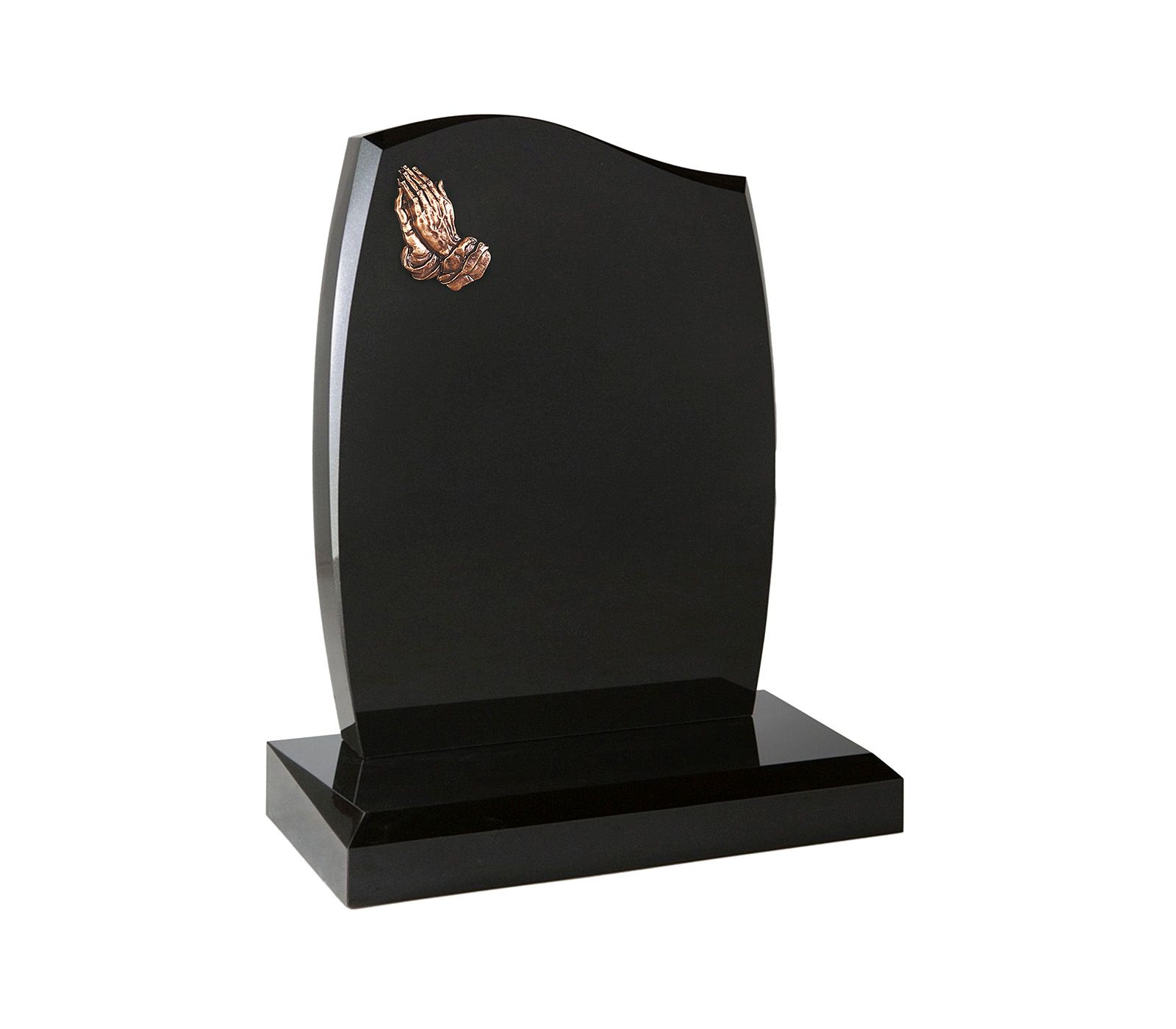 Black Praying Hands Granite Memorial Headstone