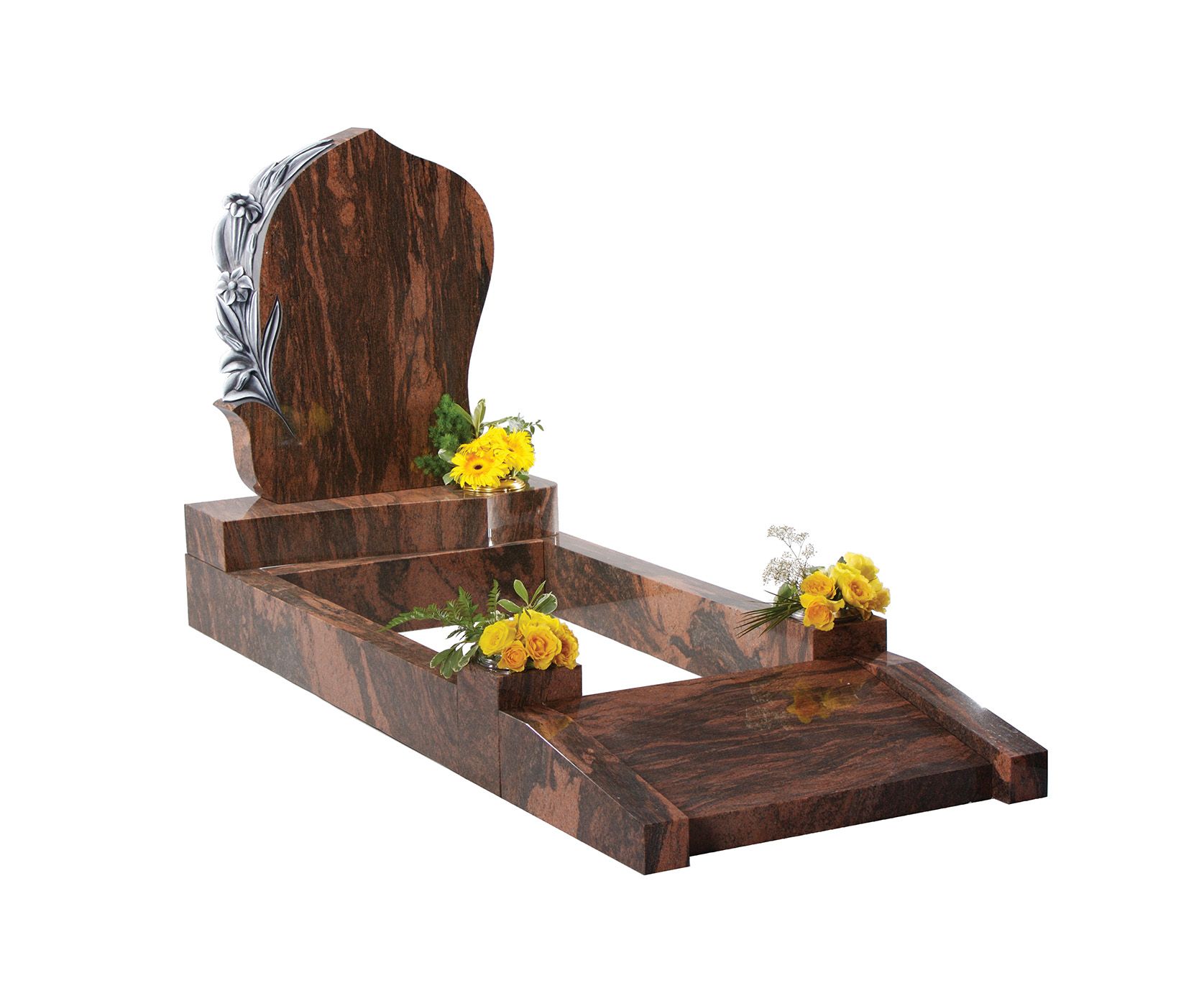 English Teak Tablet Granite Kerbset Memorial