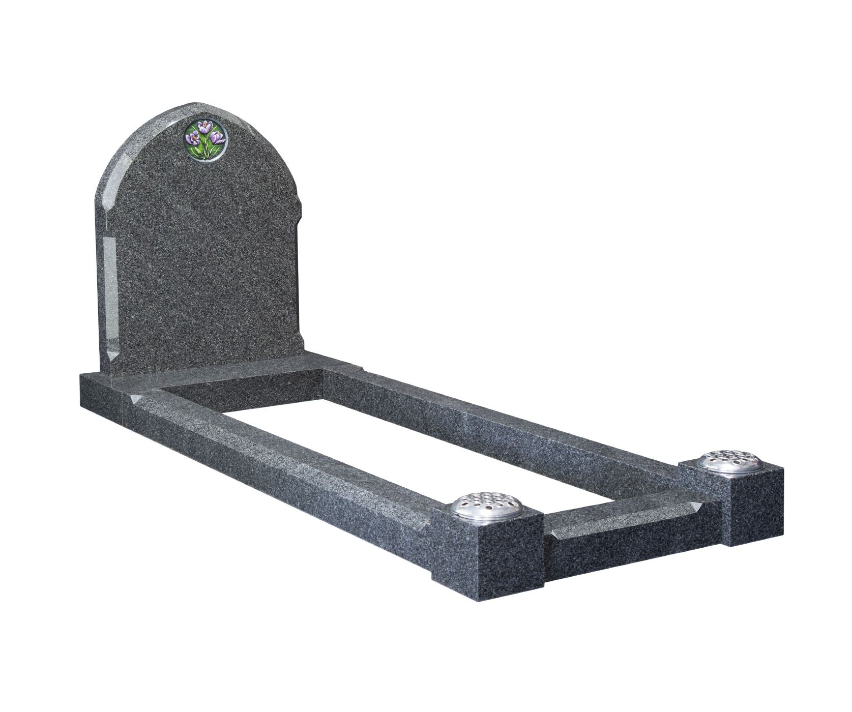 Flint Grey Chamfered Granite Kerbset Memorial