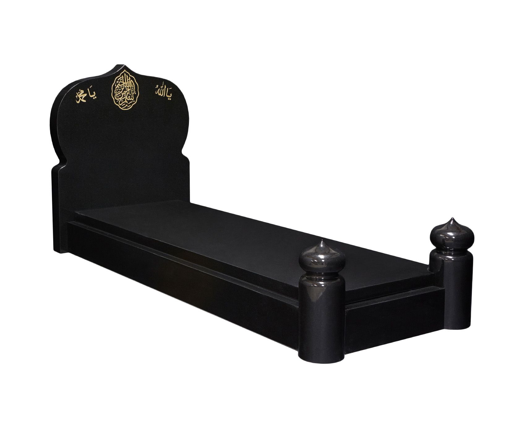 Black Mosque Style Granite Kerbset Memorial