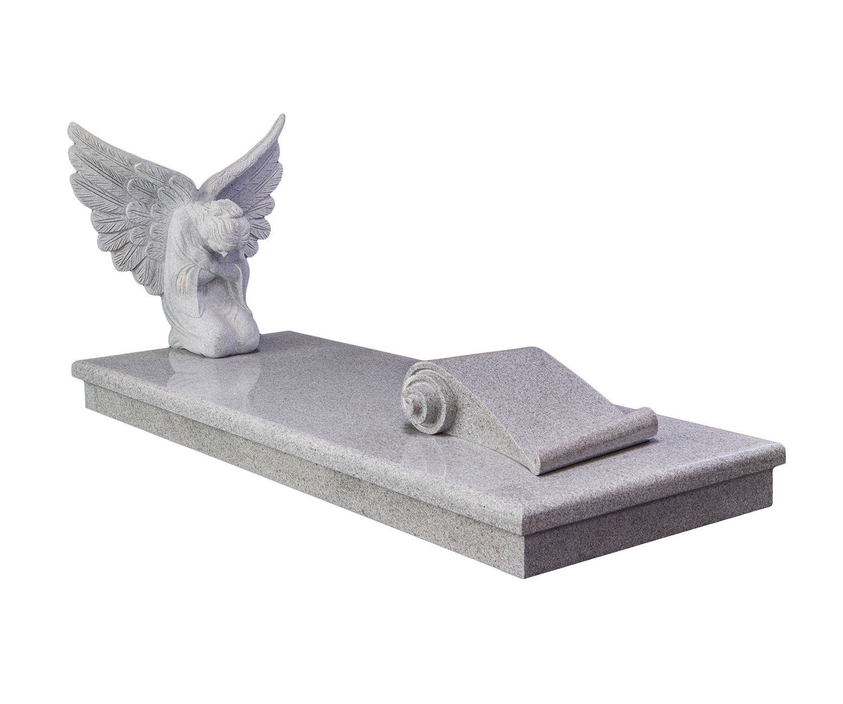 Grey Bird Angel Granite Kerbset Memorial