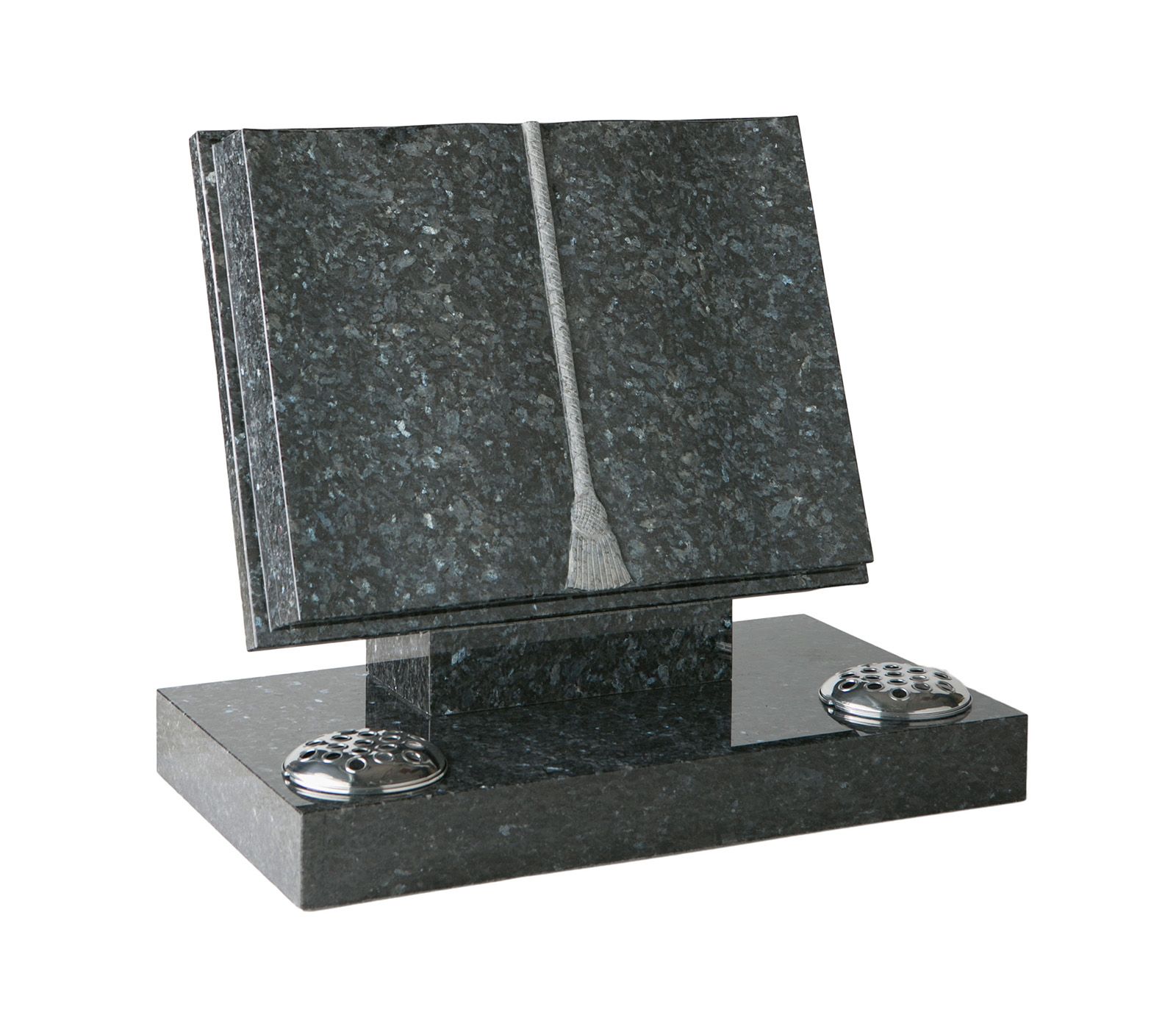 Blue Pearl Granite Cord and Tassel Book Memorial Headstone