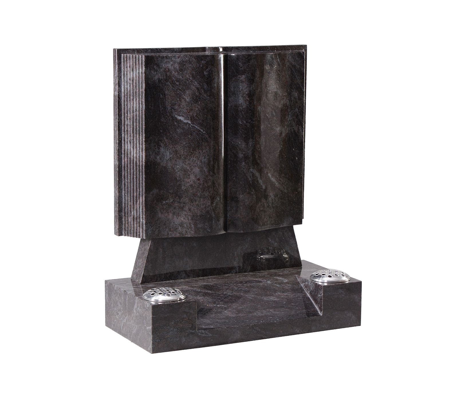 Bahama Blue Granite Upstand Splay Base Book Memorial Headstone