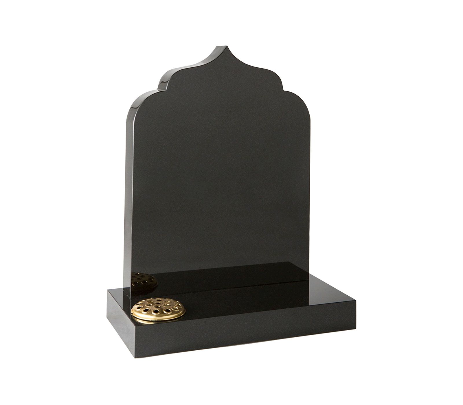 Black Middle Eastern Design Granite Memorial Headstone