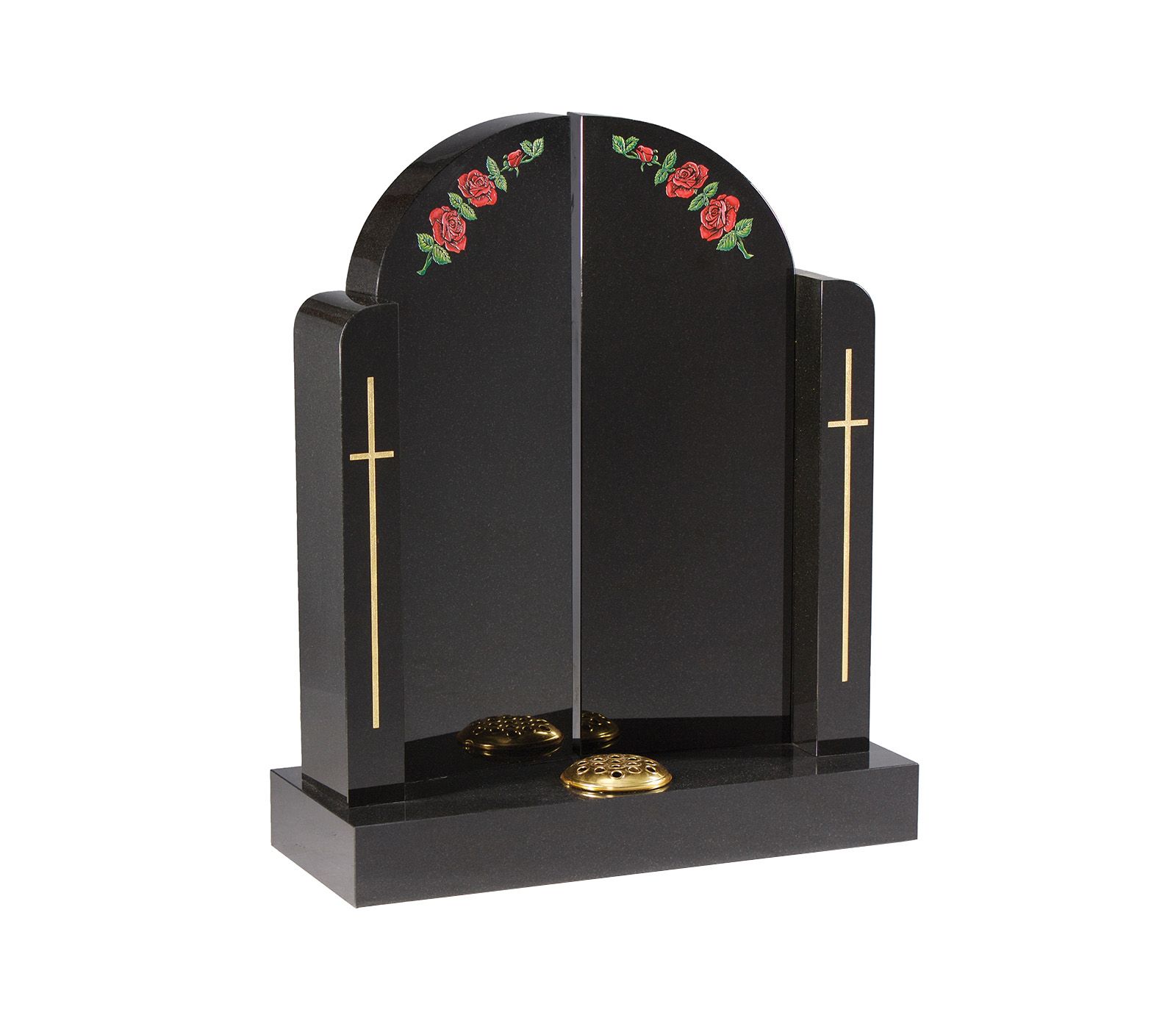 Black Granite Gates of Heaven Memorial Headstone