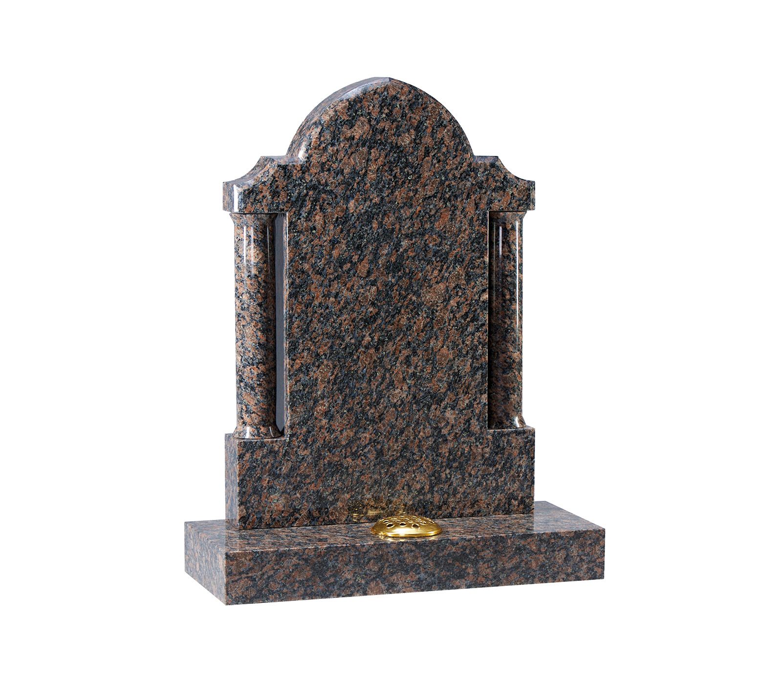 Sapphire Brown Granite Gothic Column Memorial Headstone