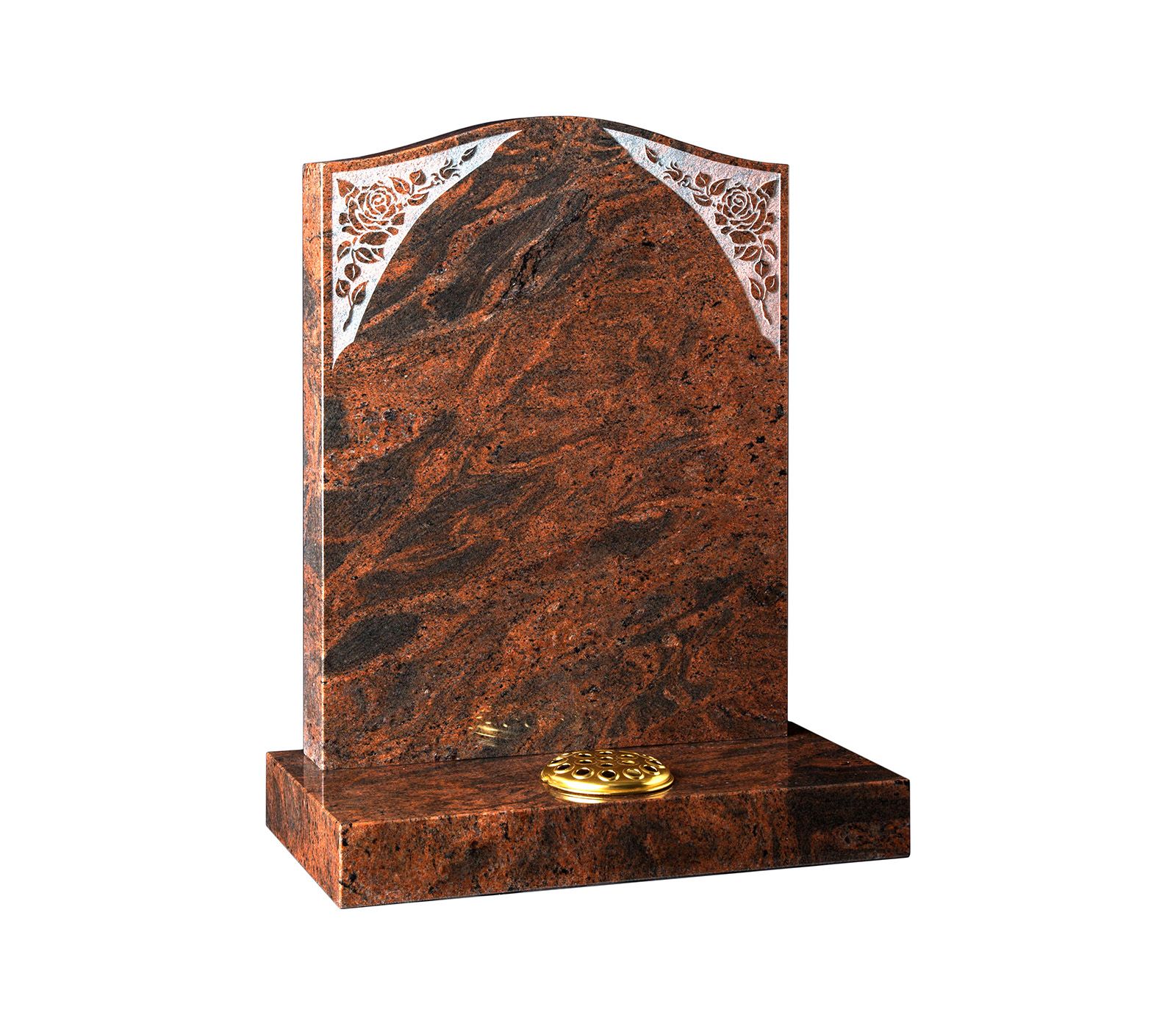 Twilight Red Reverse Sandblast Rose Granite Memorial Headstone