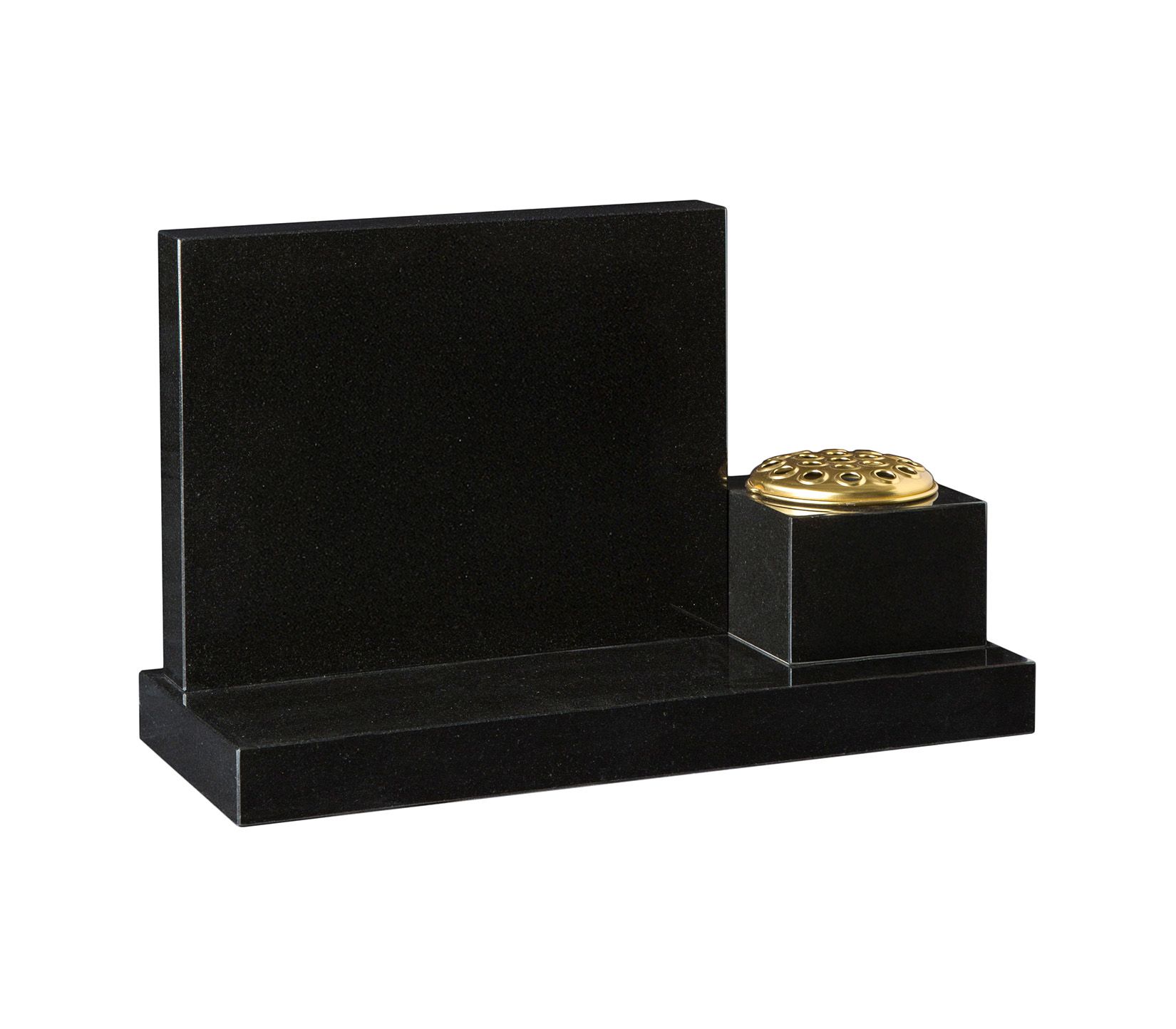 Black Side Vase Granite Cremation Memorial