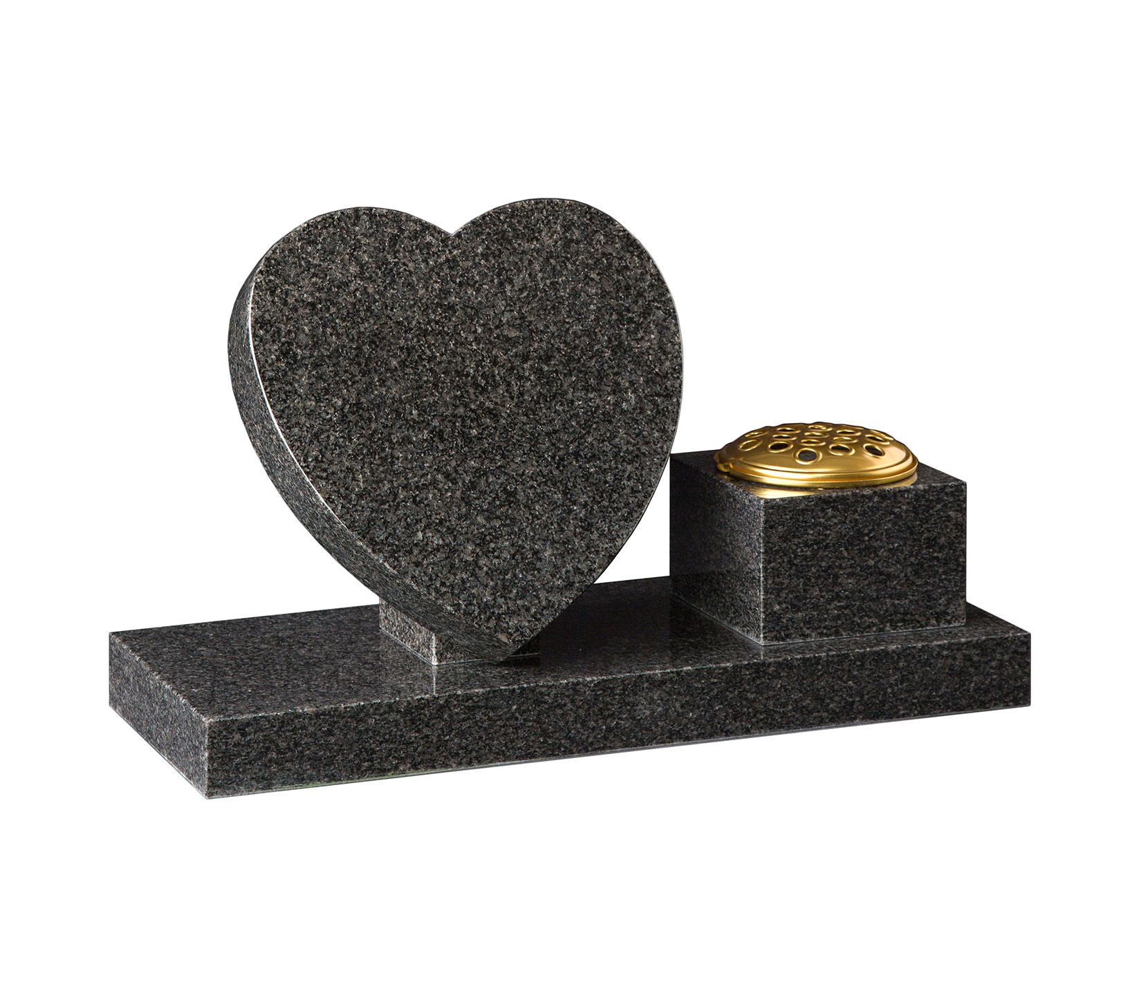 Dark Grey Heart Tablet Granite Cremation Memorial