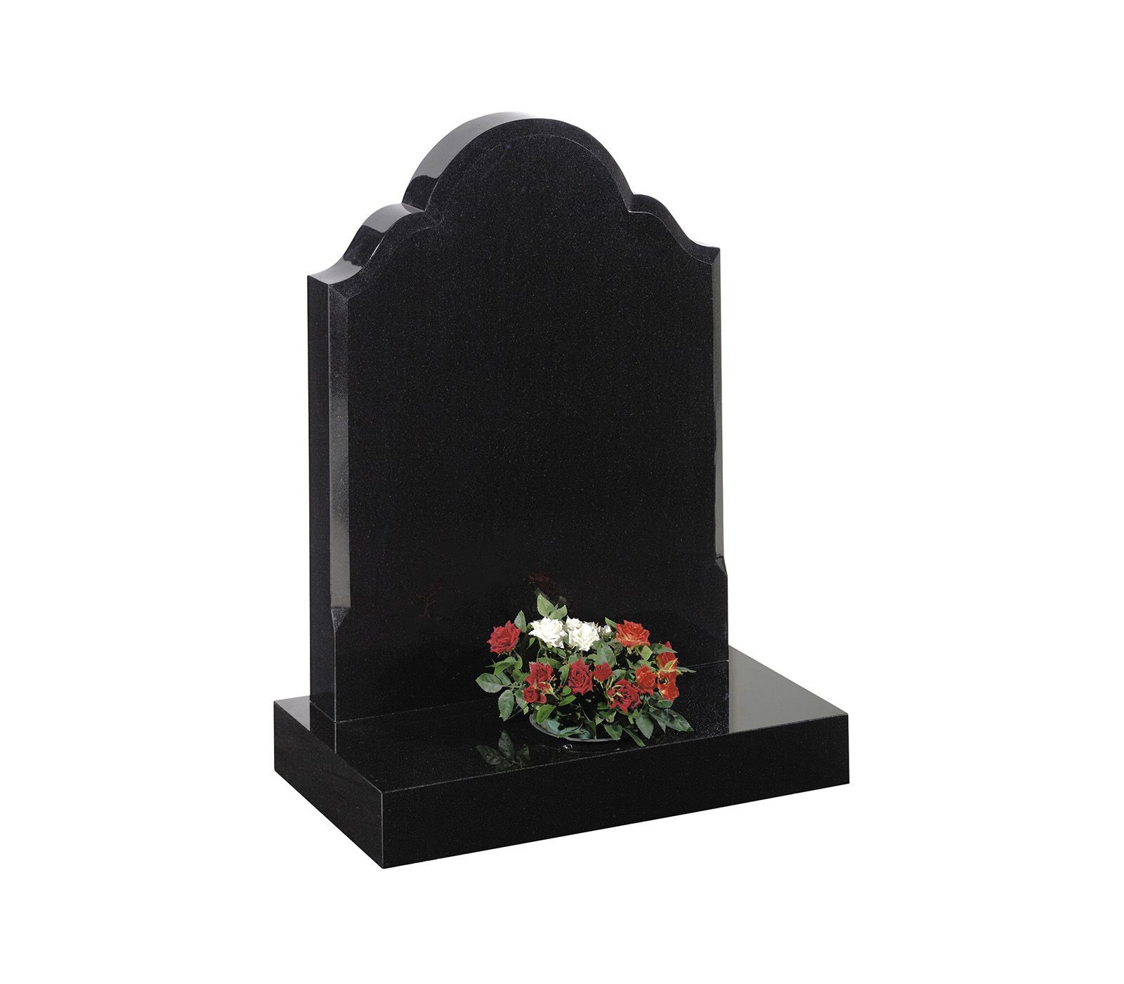 Black Chamfered Churchyard Granite Memorial Headstone