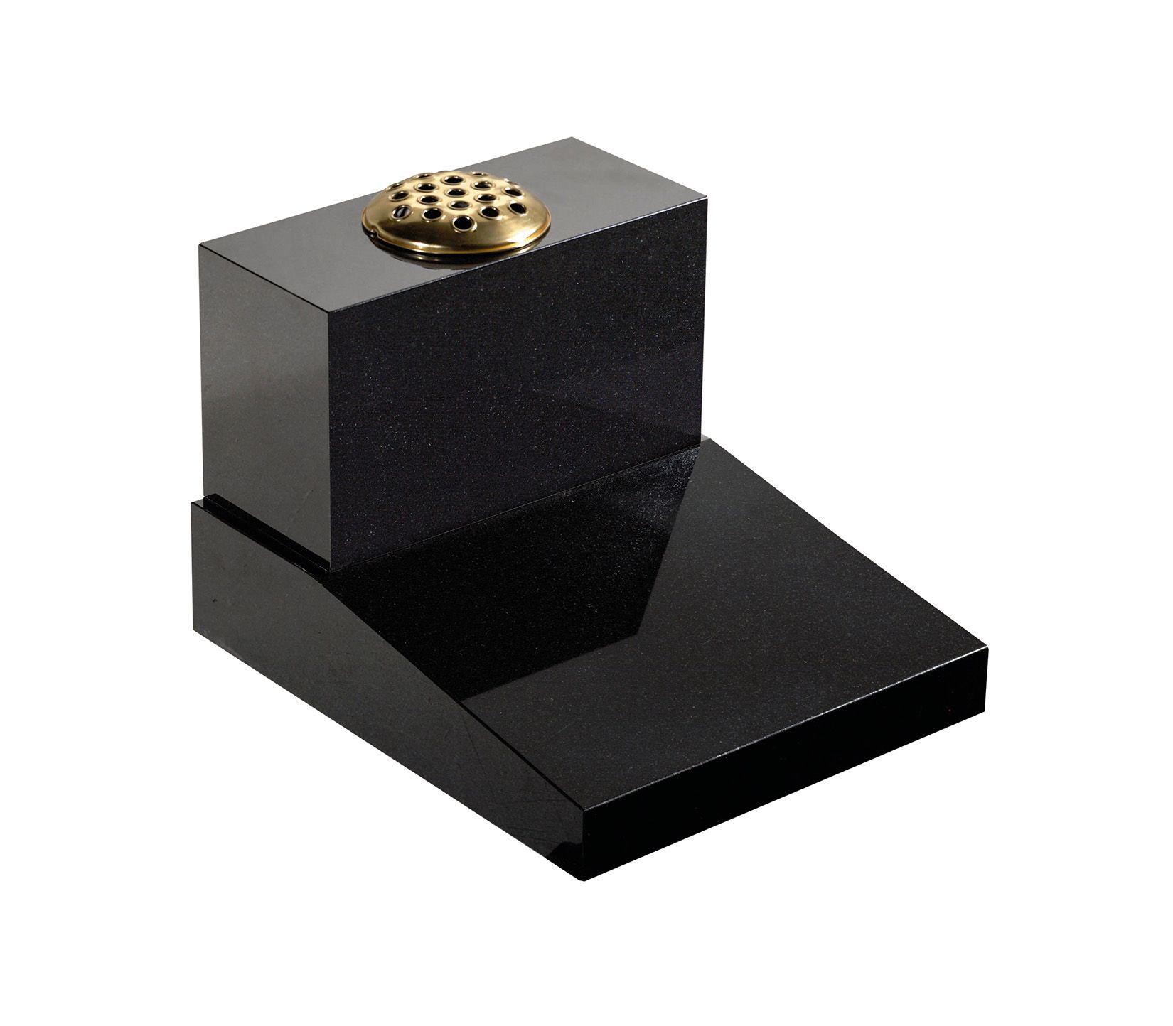 Black Desk Vase Granite Cremation Memorial