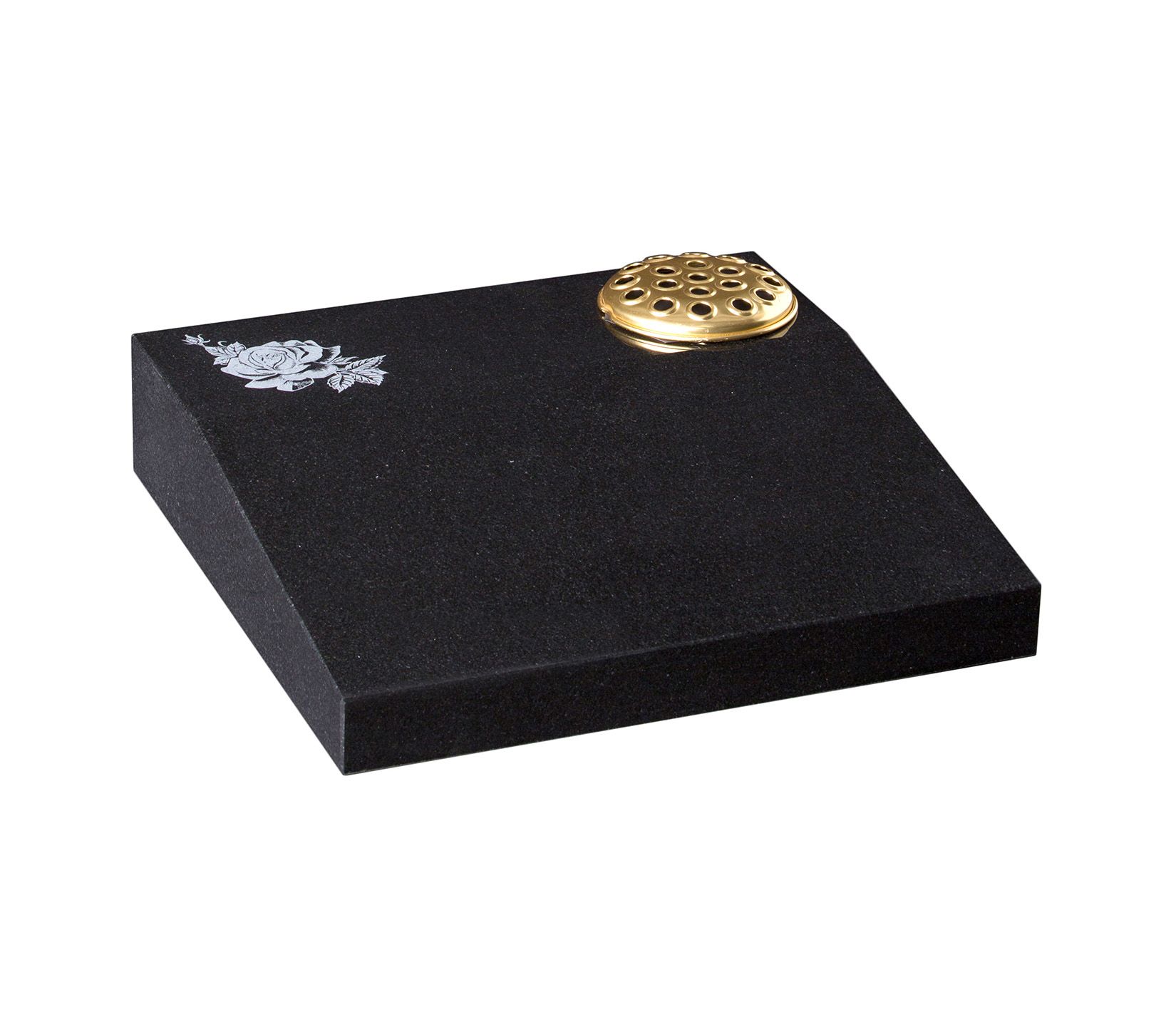 Black Rose Band Granite Cremation Desk Tablet