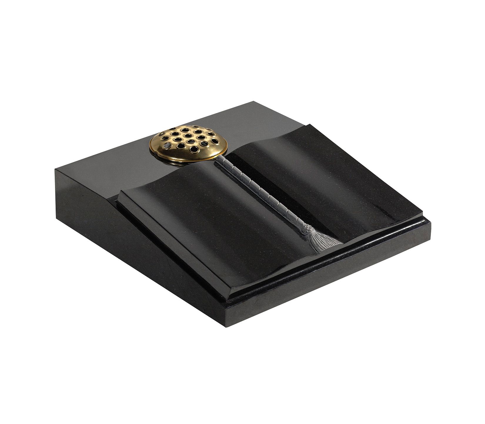 Black Raised Book Granite Cremation Tablet
