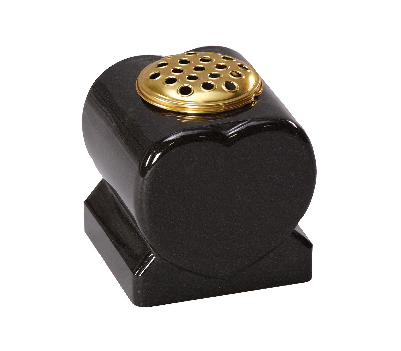 Black Heart Granite Cremation Vase
