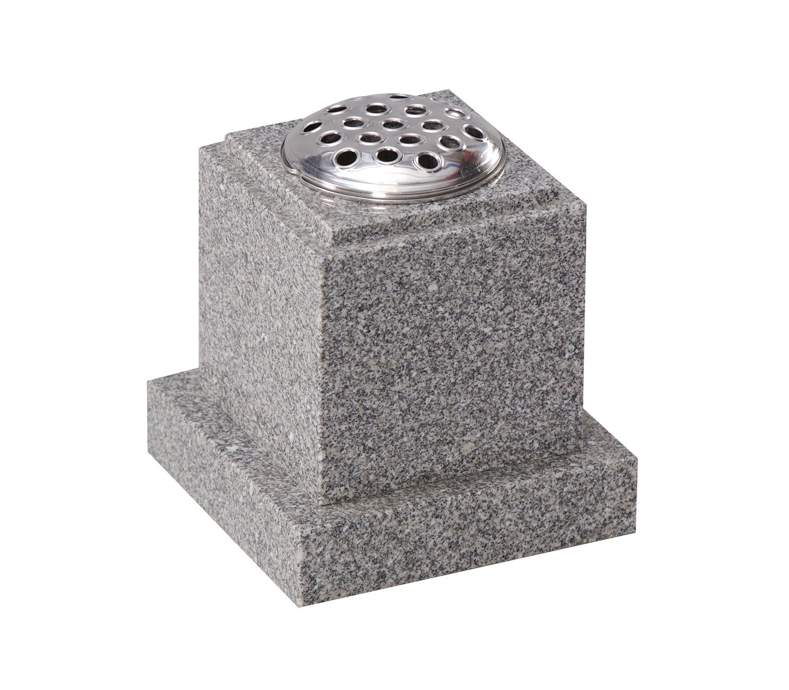 Lunar Grey Square Granite Cremation Vase