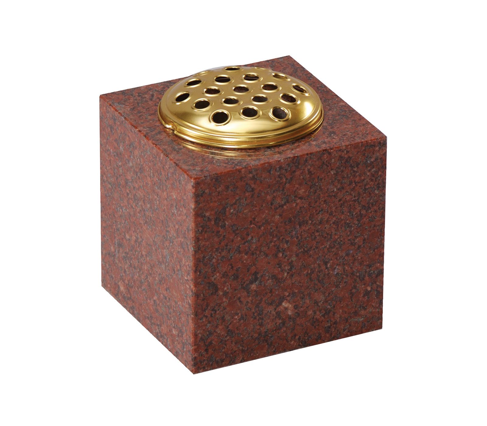 Ruby Red Square Granite Cremation Vase
