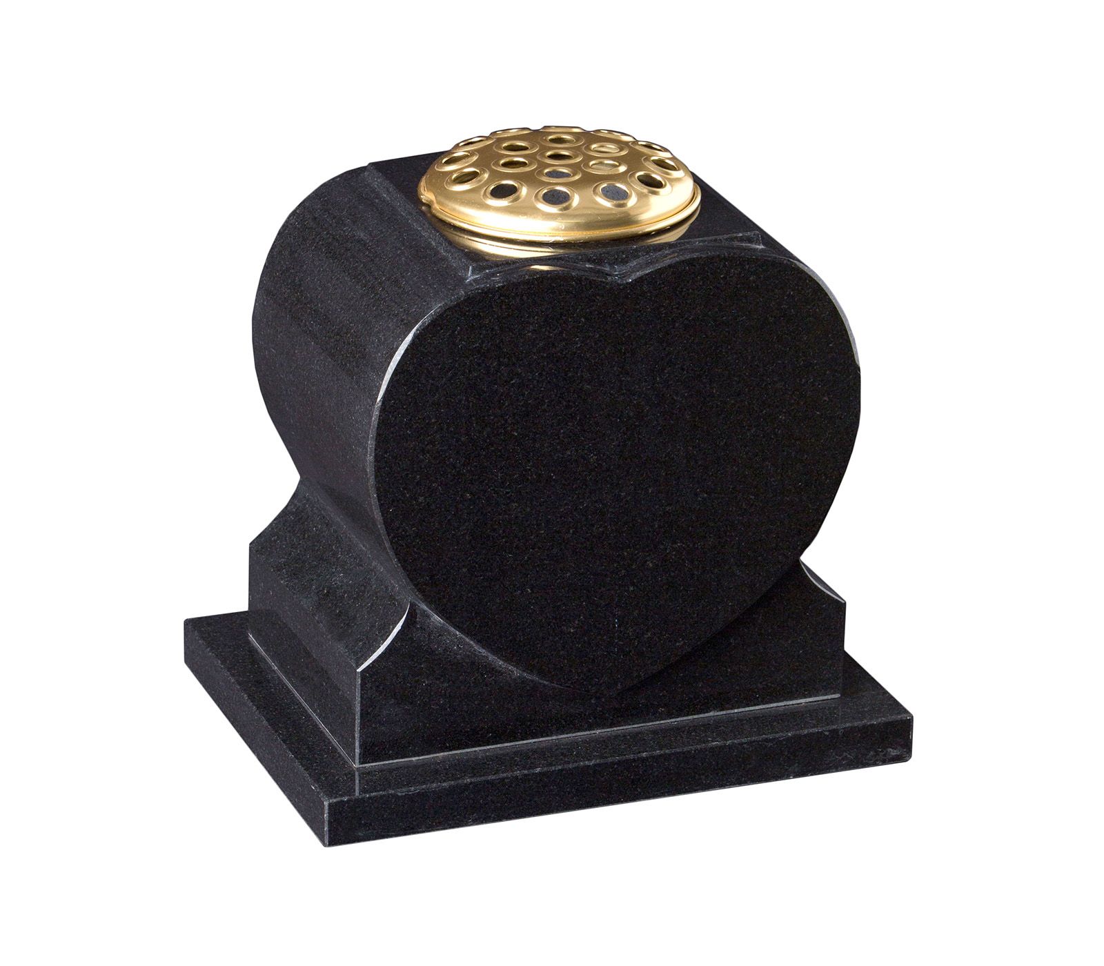 Black Heart Base Granite Cremation Vase