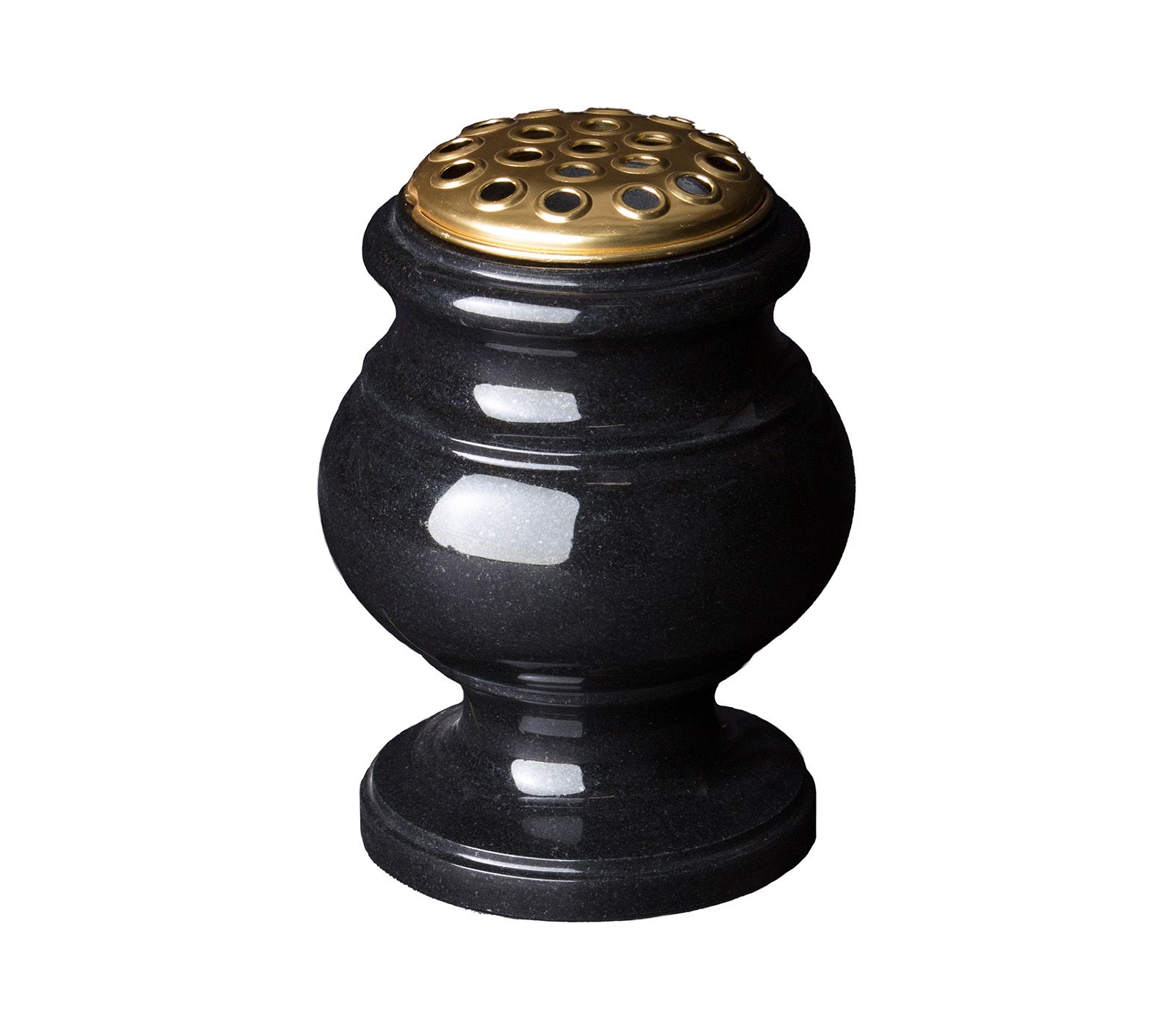 Black Globe Granite Cremation Vase