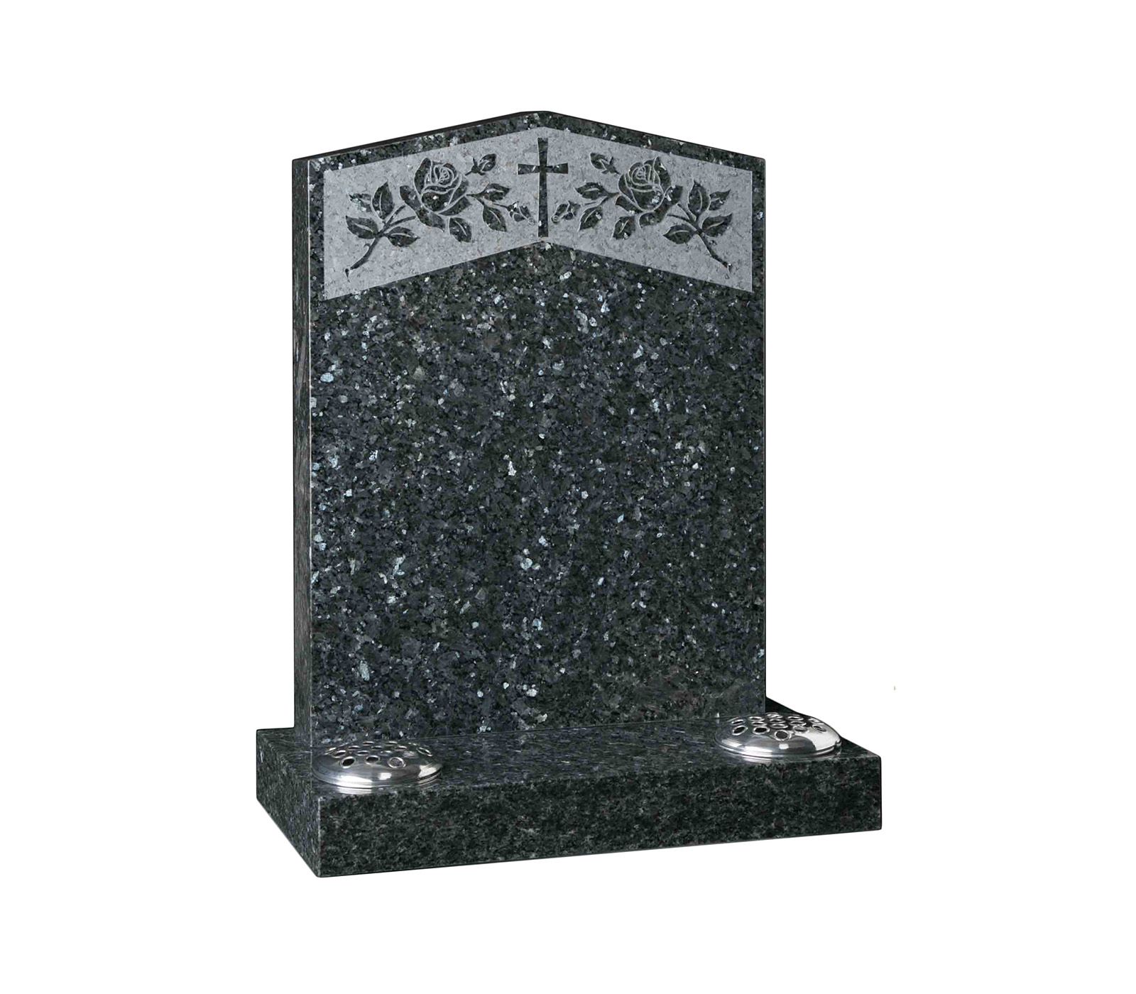 Blue Pearl Rose Panel Granite Memorial Headstone