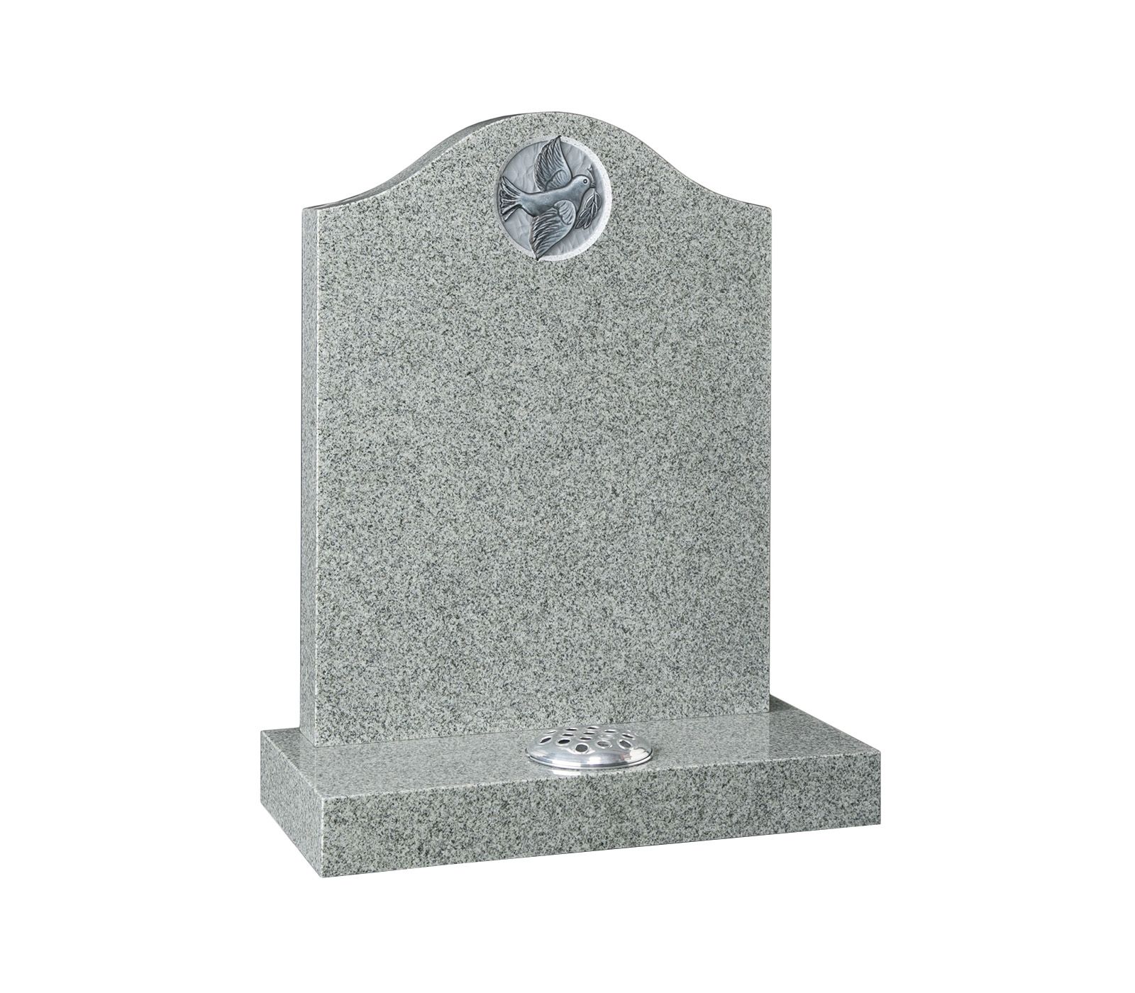Karin Grey Deep Ogee CNC Carved Dove Granite Memorial Headstone