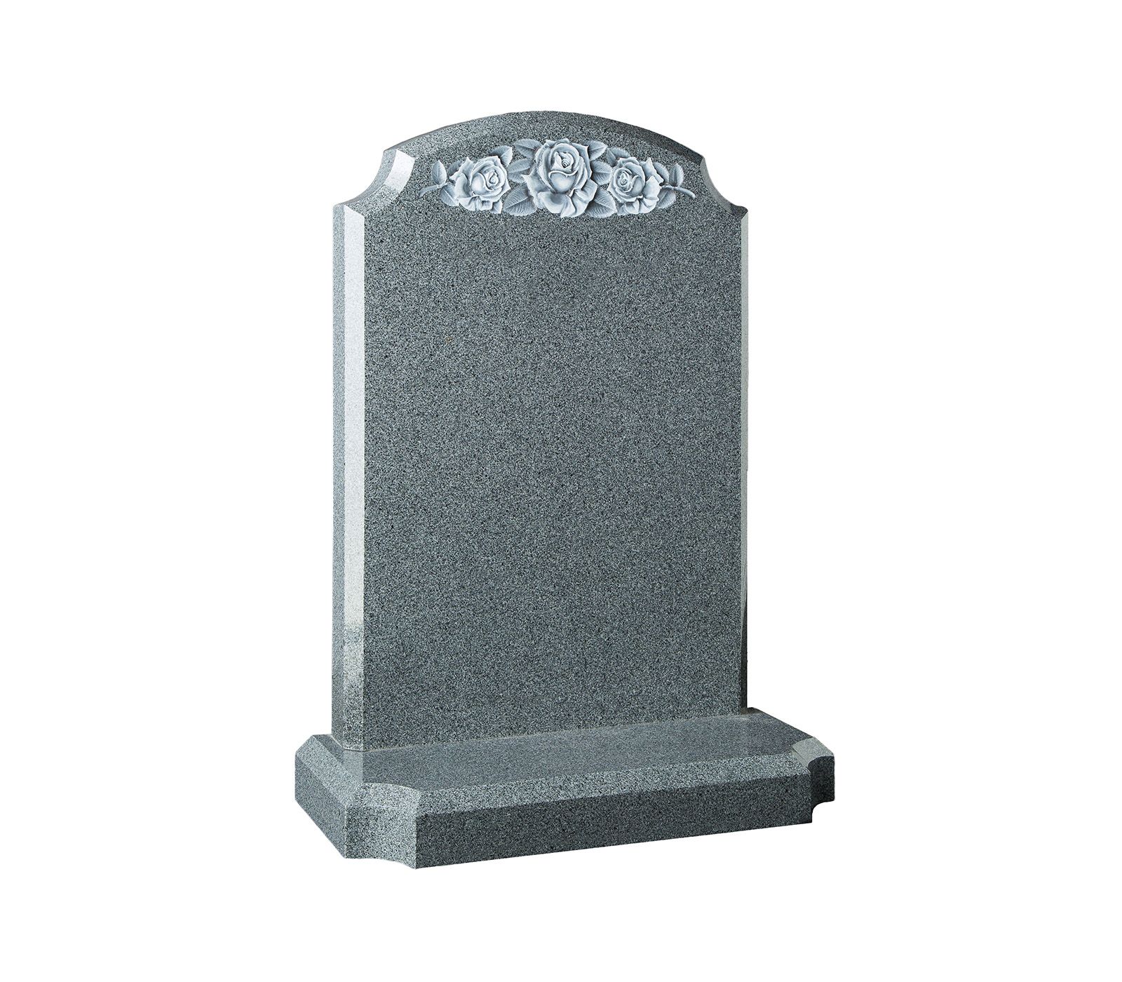 Avon Grey Carved Rose Panel Granite Memorial