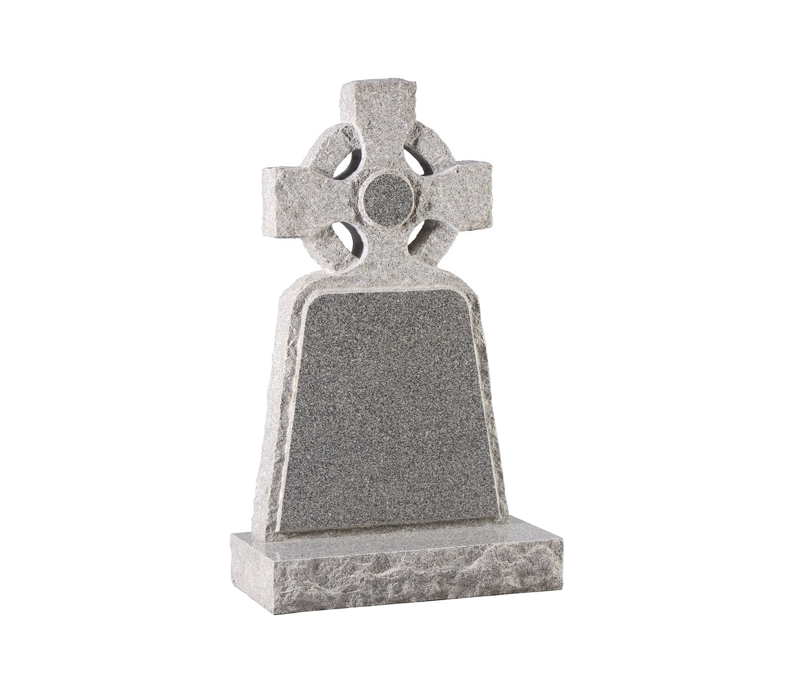 Lunar Grey Rustic Celtic Wheel Cross Granite Memorial Headstone