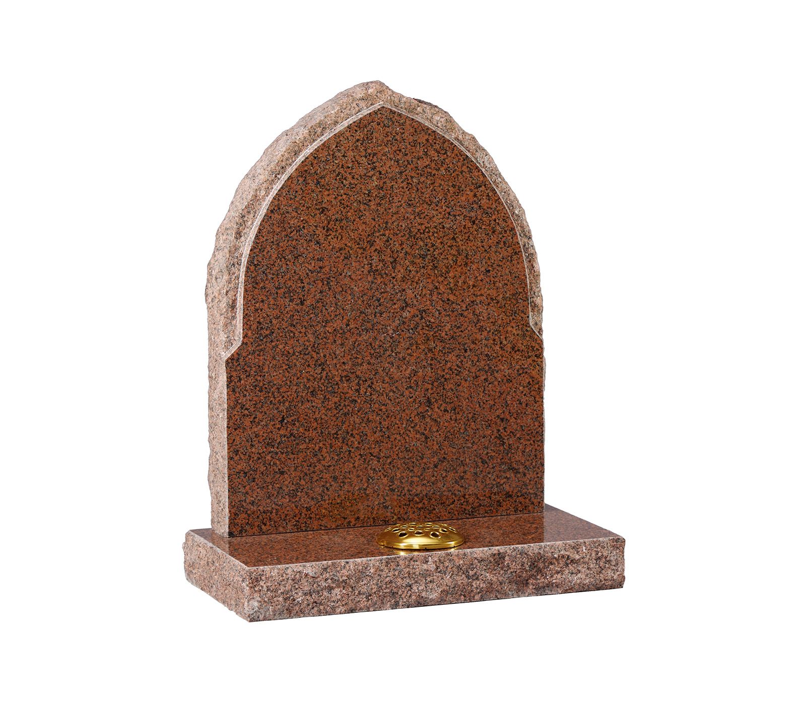 Balmoral Red Rustic Gothic Shaped Granite Memorial Headstone
