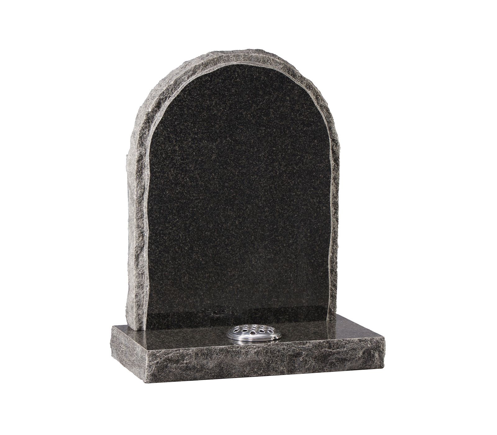 Dark Grey Rustic Pitched Edge Granite Memorial Headstone