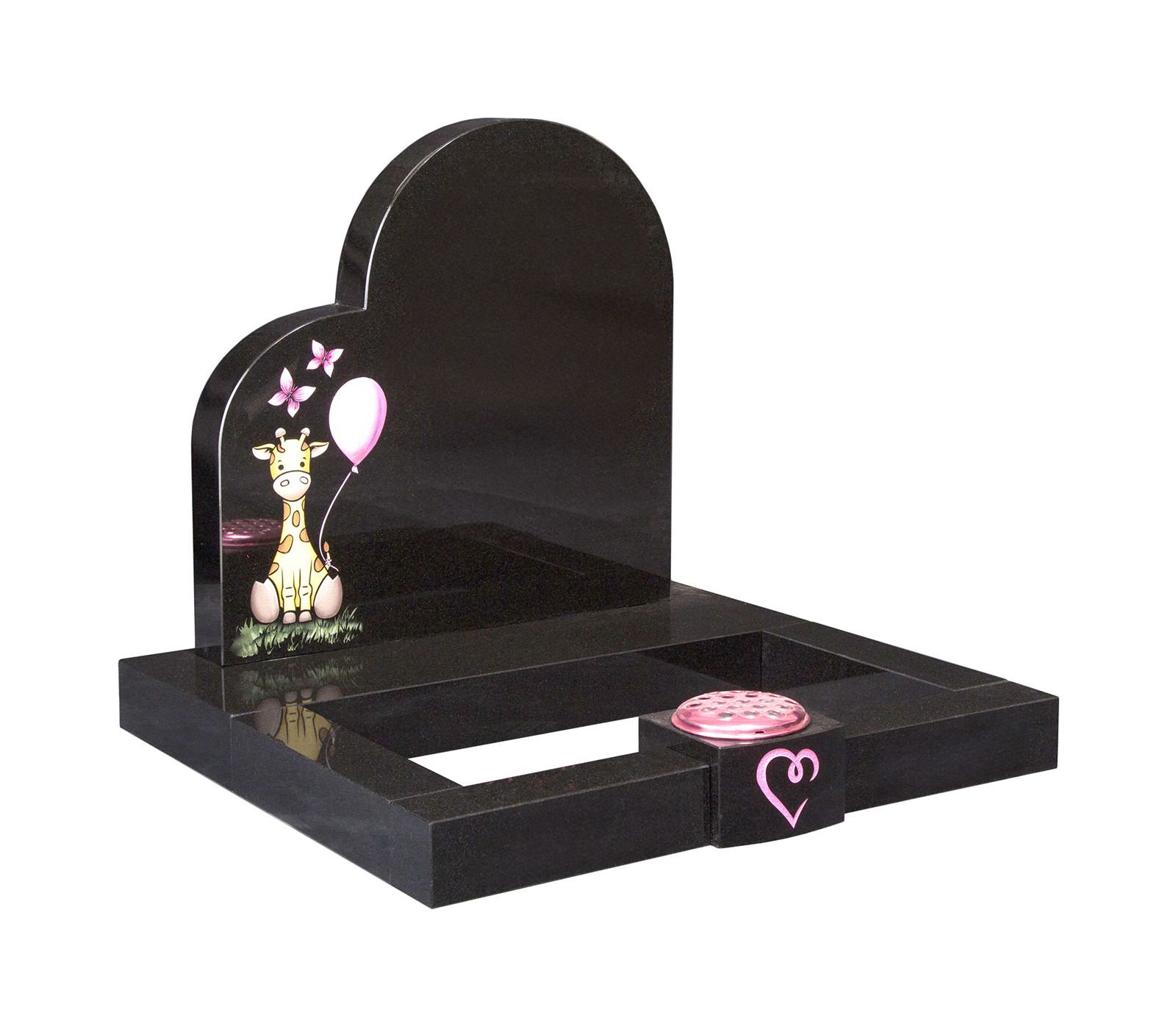 Black Granite Double Arch Children’s Garden Memorial Headstone
