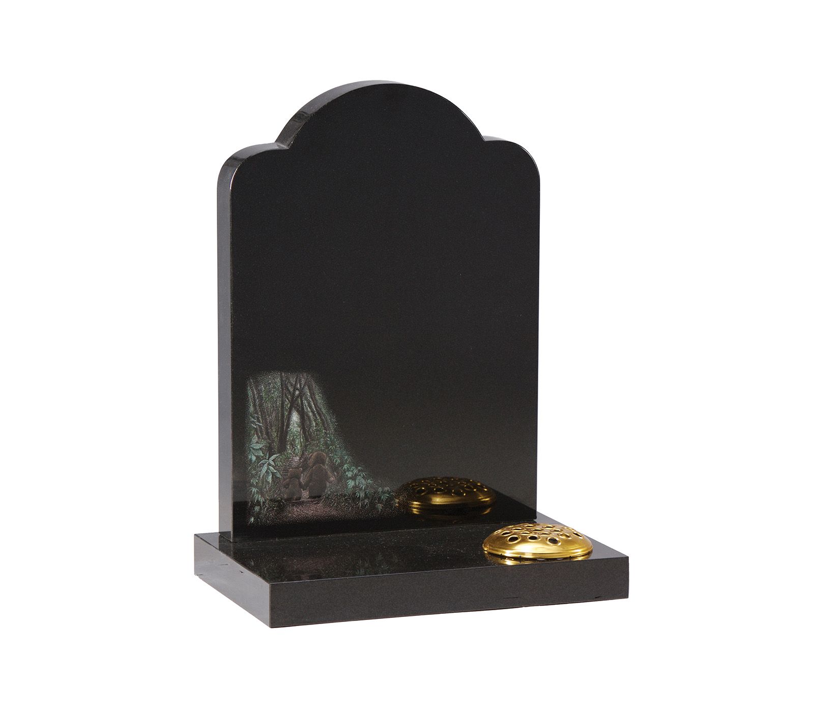 Black Granite Woodland Teddy Children’s Memorial Headstone
