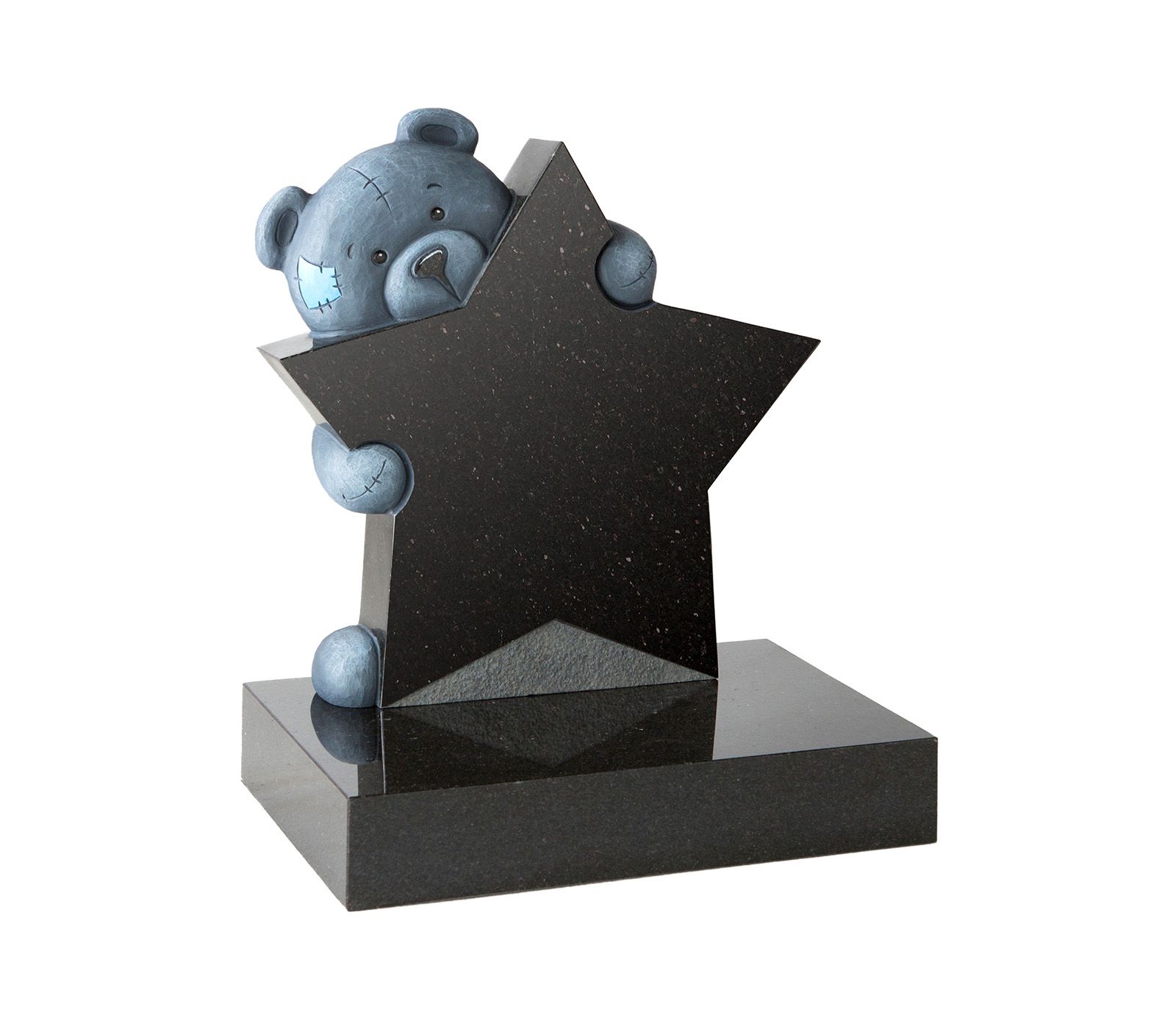 Galaxy Black Granite Patch Teddy Children’s Memorial Headstone