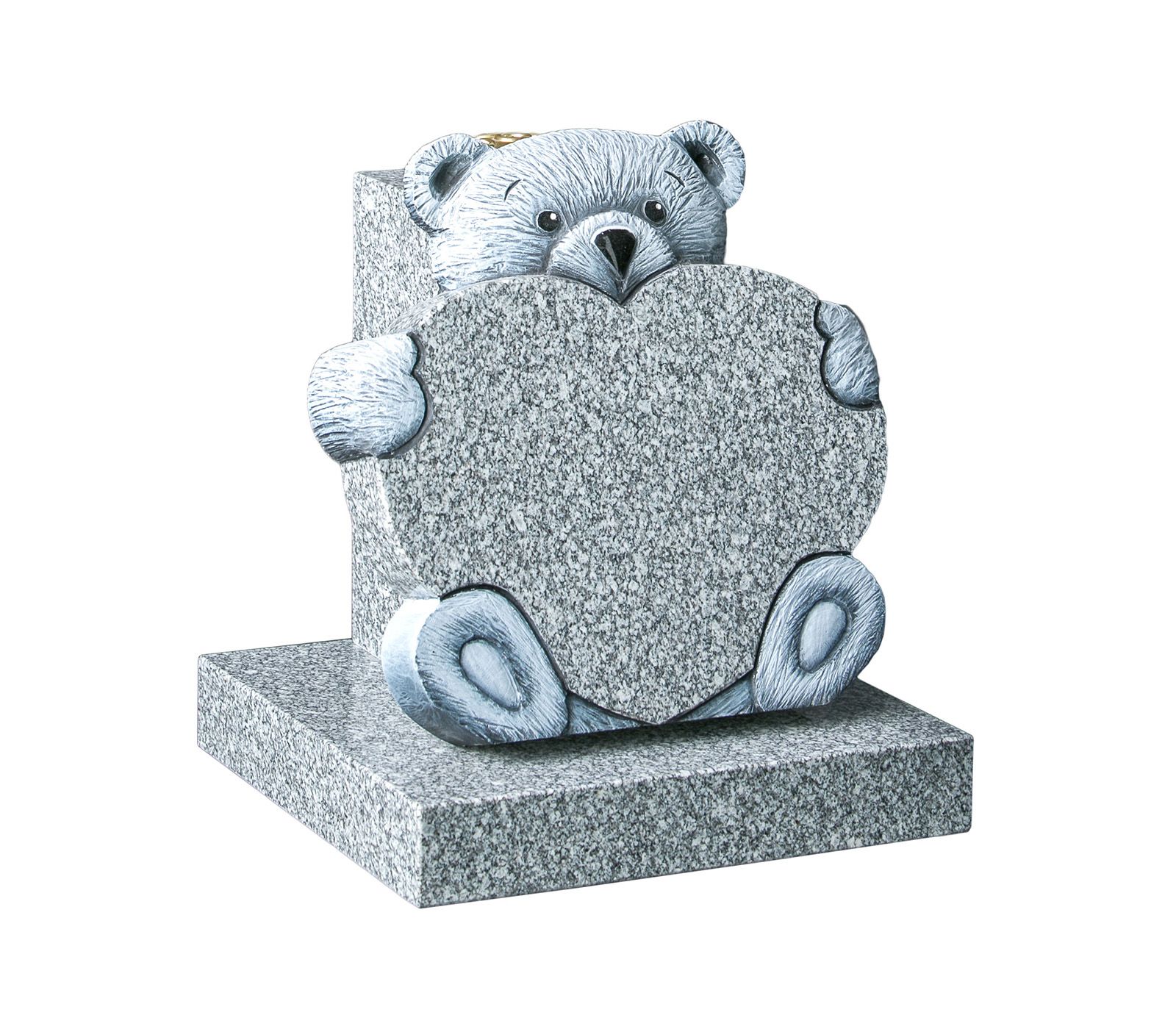 Lunar Grey Granite Teddy Heart Children’s Memorial Headstone