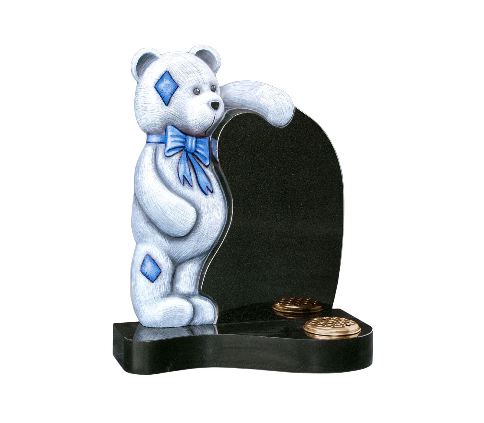 Black Granite Patch Teddy Children’s Memorial Headstone