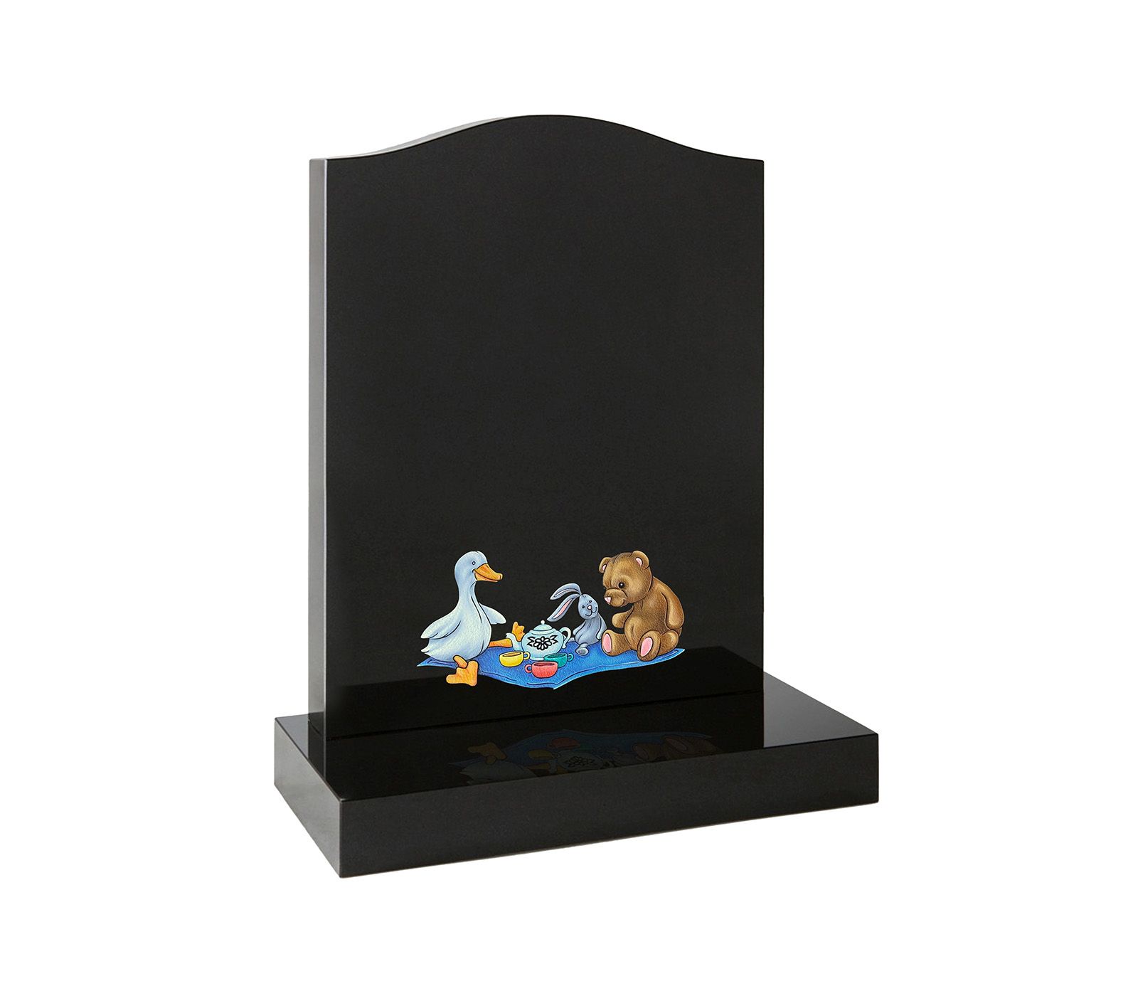 Black Granite Teddy Bears’ Picnic Children’s Memorial Headstone