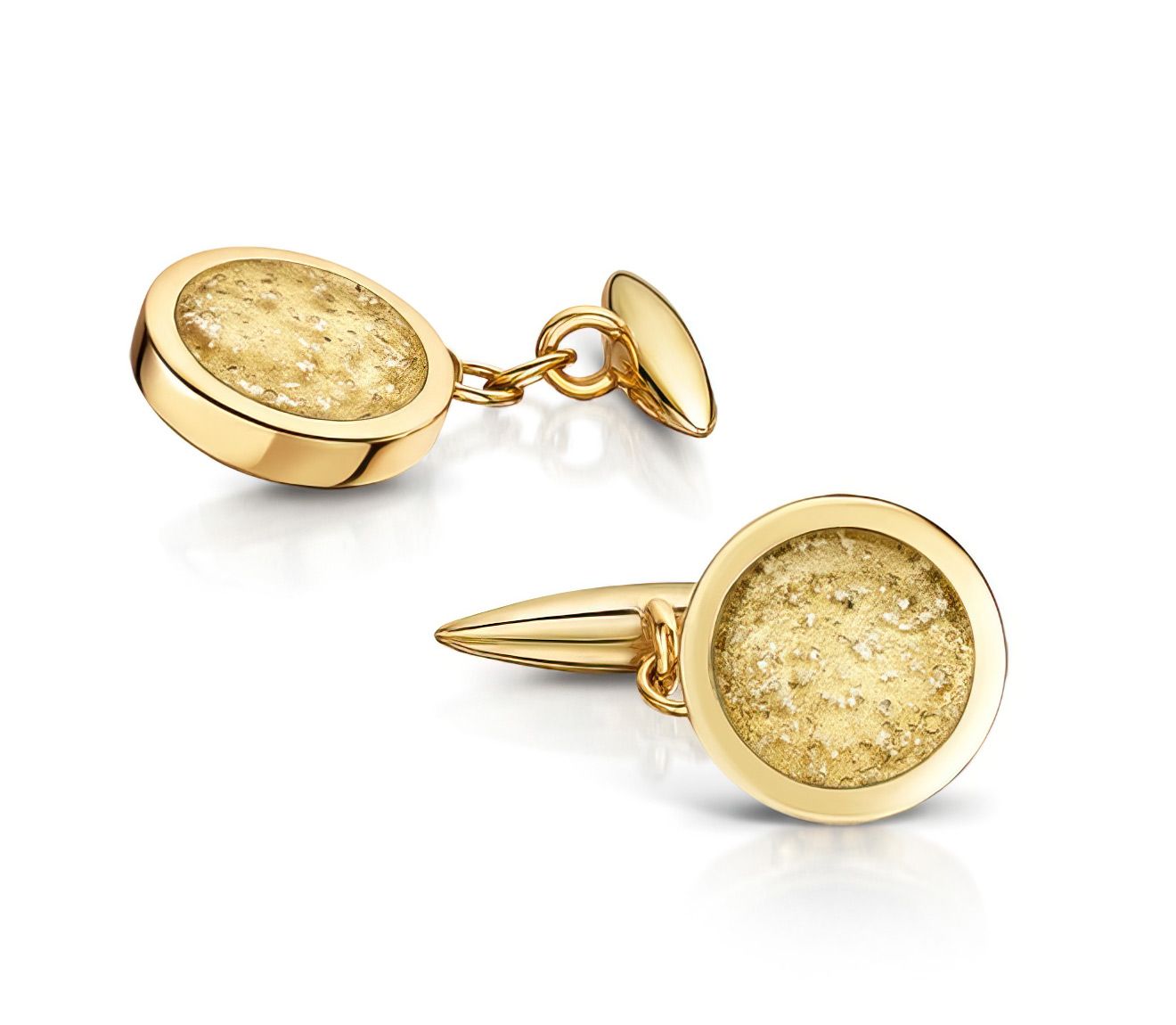 Clear & Gold Classic Cufflinks