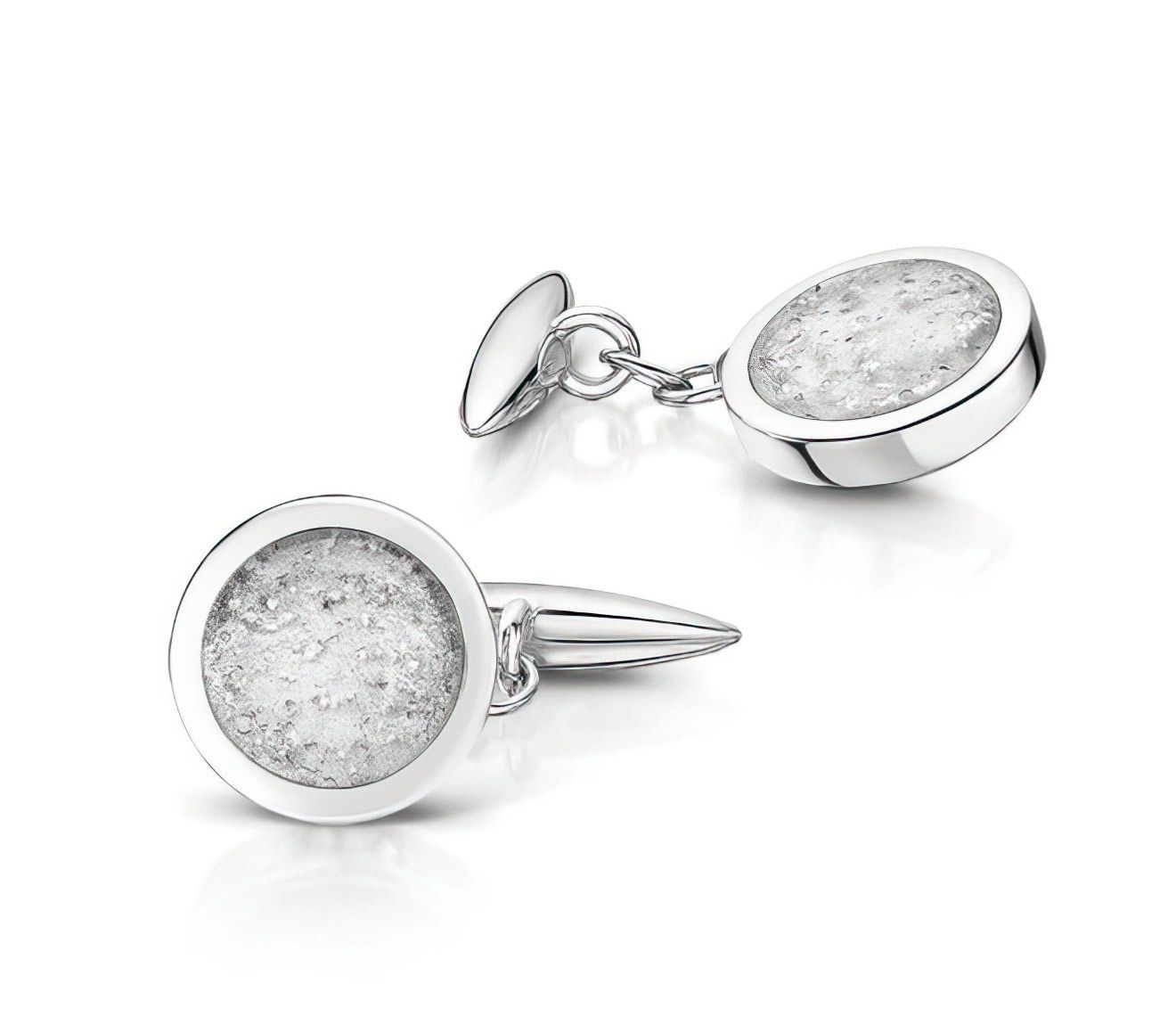 Clear & Silver Classic Cufflinks