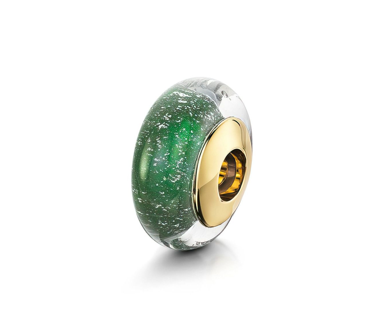 Green & Gold Charm Bead