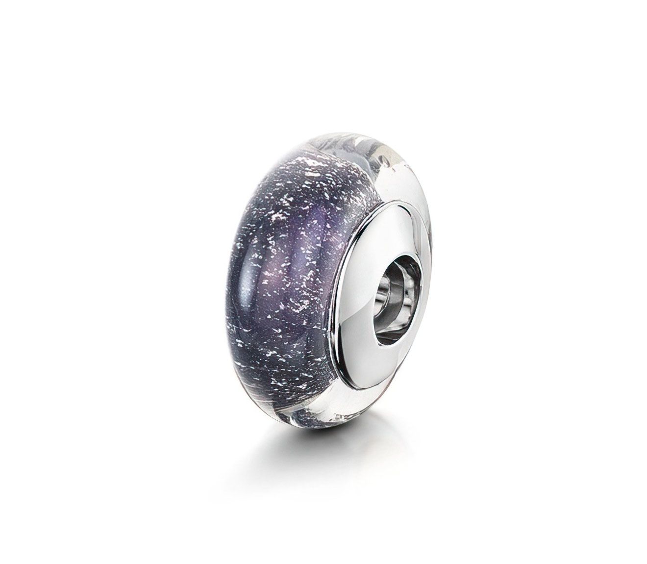 Purple & Silver Charm Bead