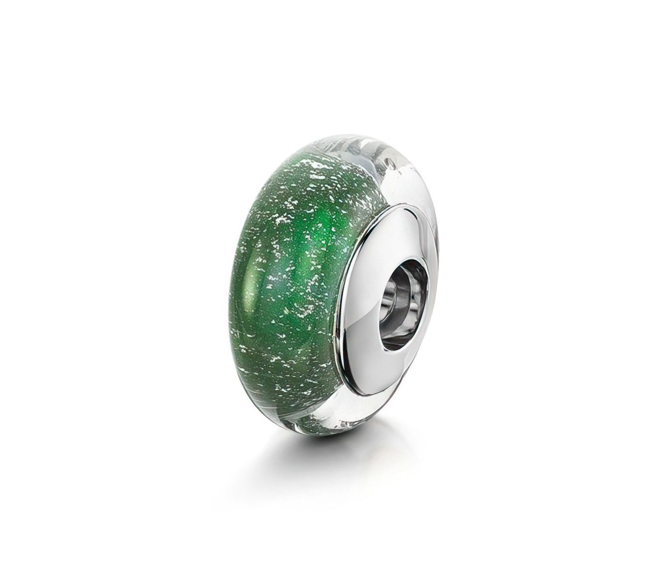 Green & Silver Charm Bead
