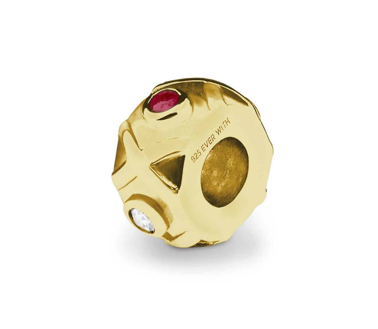 Red & Gold Peace Charm Bead