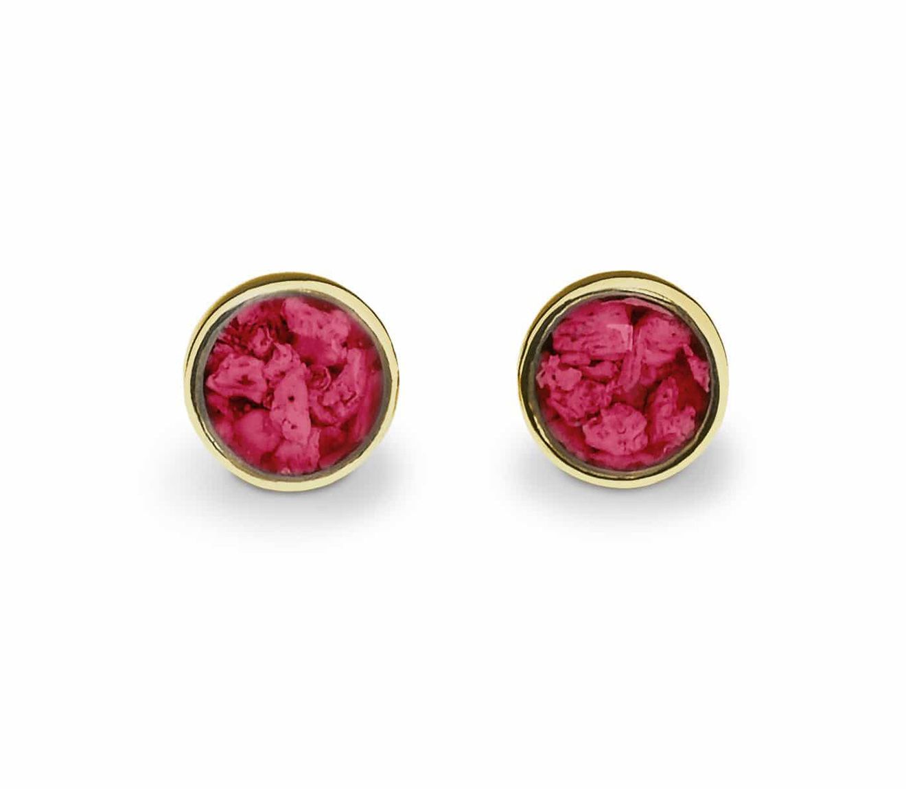 Red & Gold Classic Round Earrings