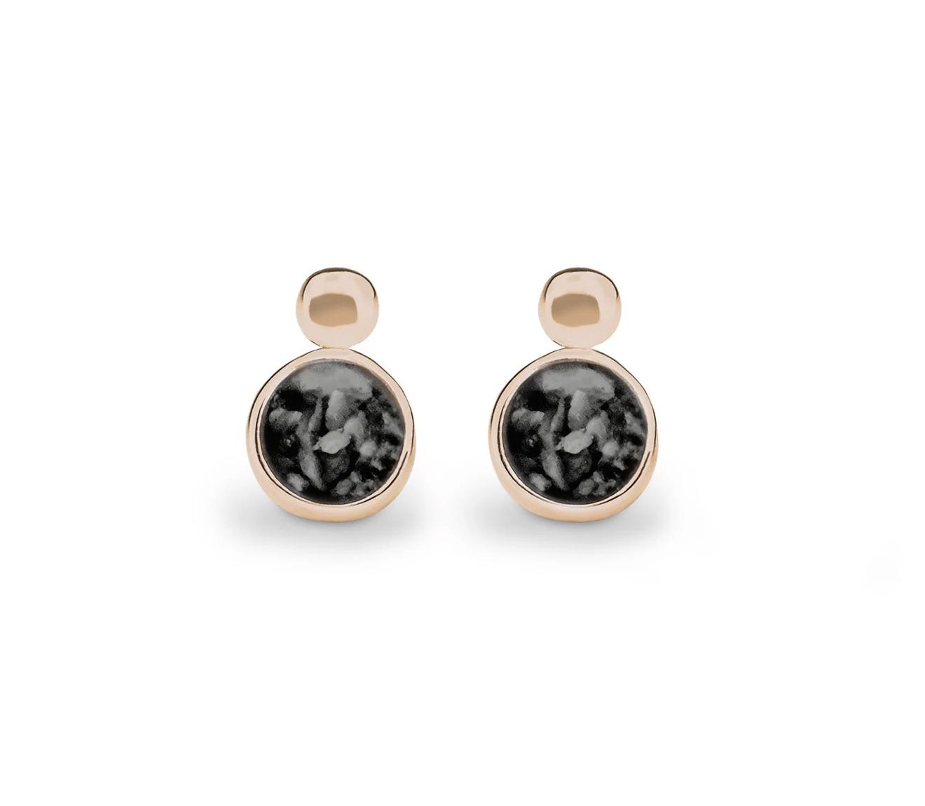 Black & Rose Gold Drop Earrings
