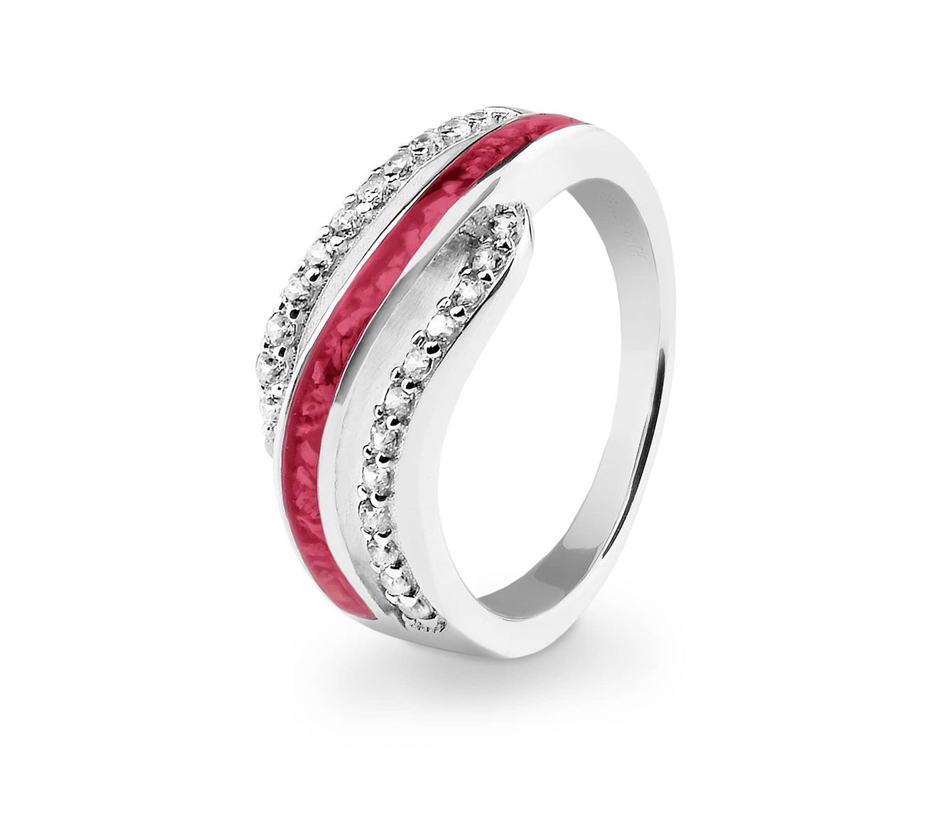 Red & Silver Oceans Ring