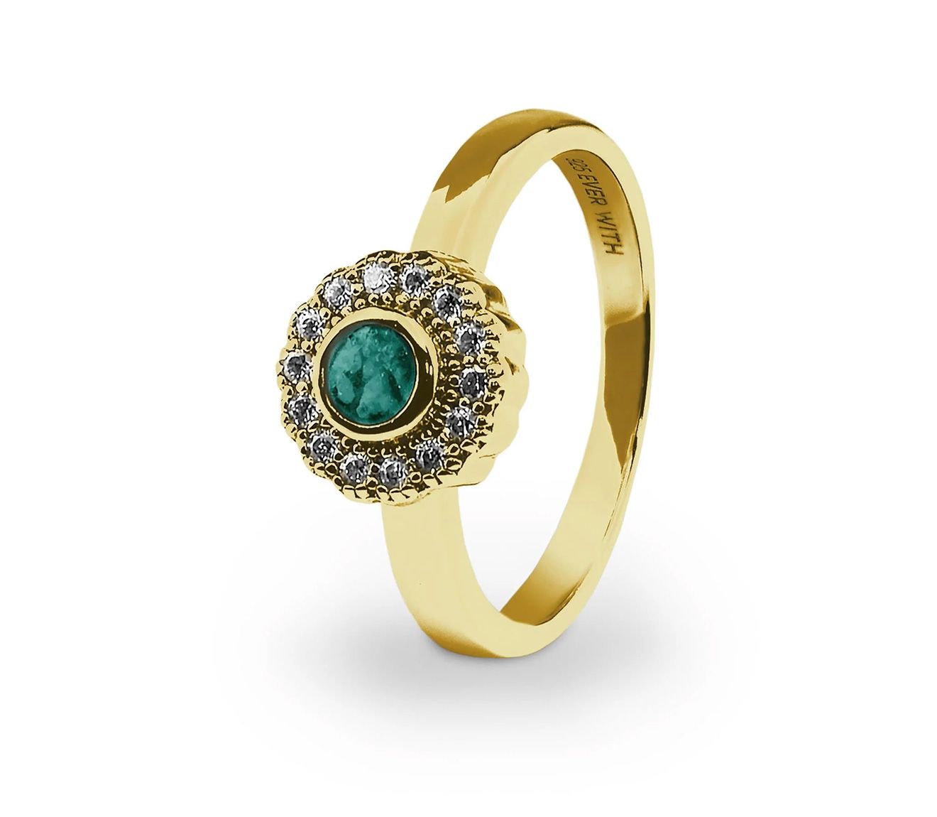 Aqua & Gold Petals Ring