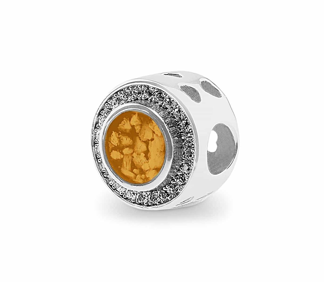 Orange & Silver Admire Charm Bead