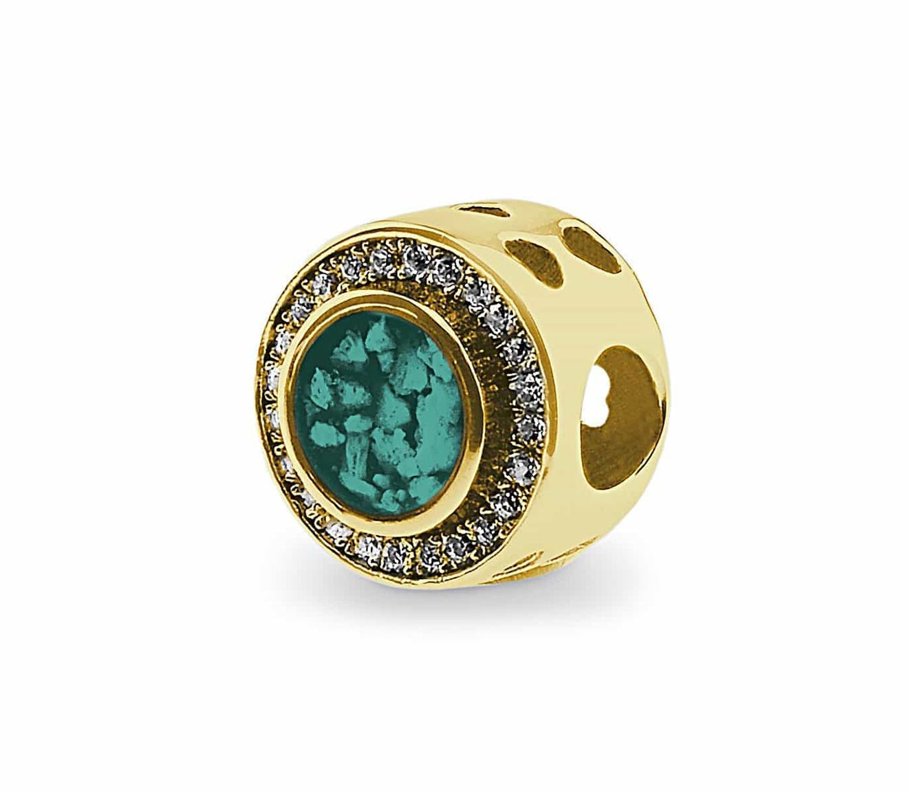 Aqua & Gold Admire Charm Bead
