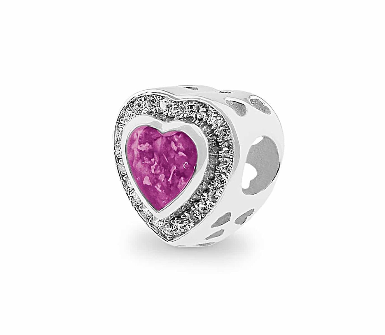 Pink & Silver Comfort Charm Bead