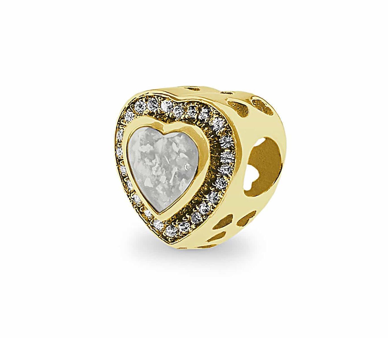 White & Gold Comfort Charm Bead