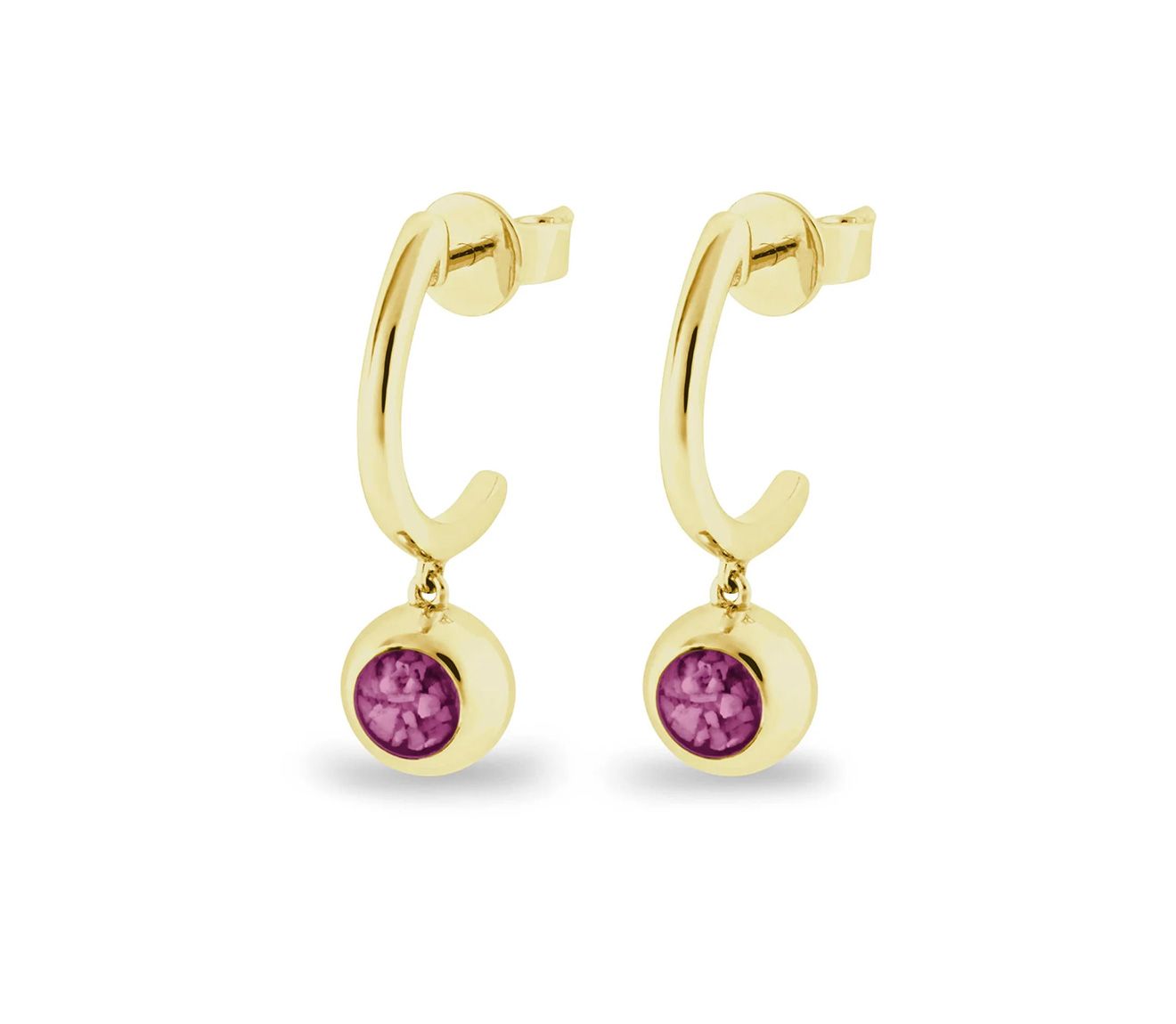 Pink & Gold Crescent Earrings