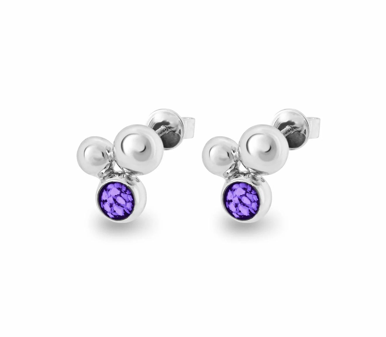 Purple & Silver Array Earrings